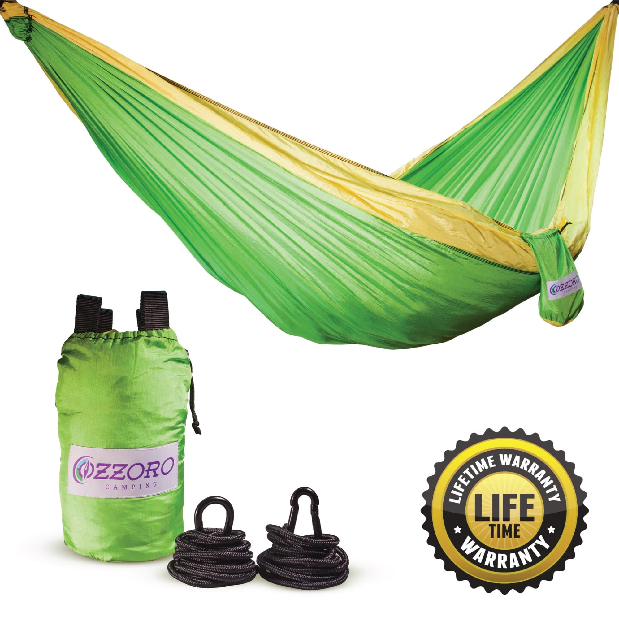 Double Hammock Complete Set – XL Camping Hammock - Lightweight Portable Heavy Duty Two Person Parachute Nylon Hammock for Backpacking Outdoor Camp