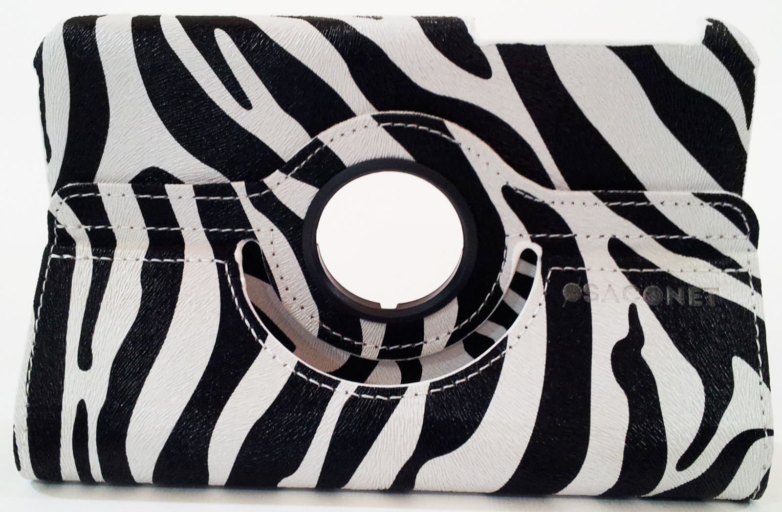 SACONET Integral Premium Leather 360 Degree Rotating Protective Case for 7 inch Samsung Galaxy Tab 2 3 7.0 8.0 with stylus pen and screen protector Blanc - Zebra TAB 3 8.0