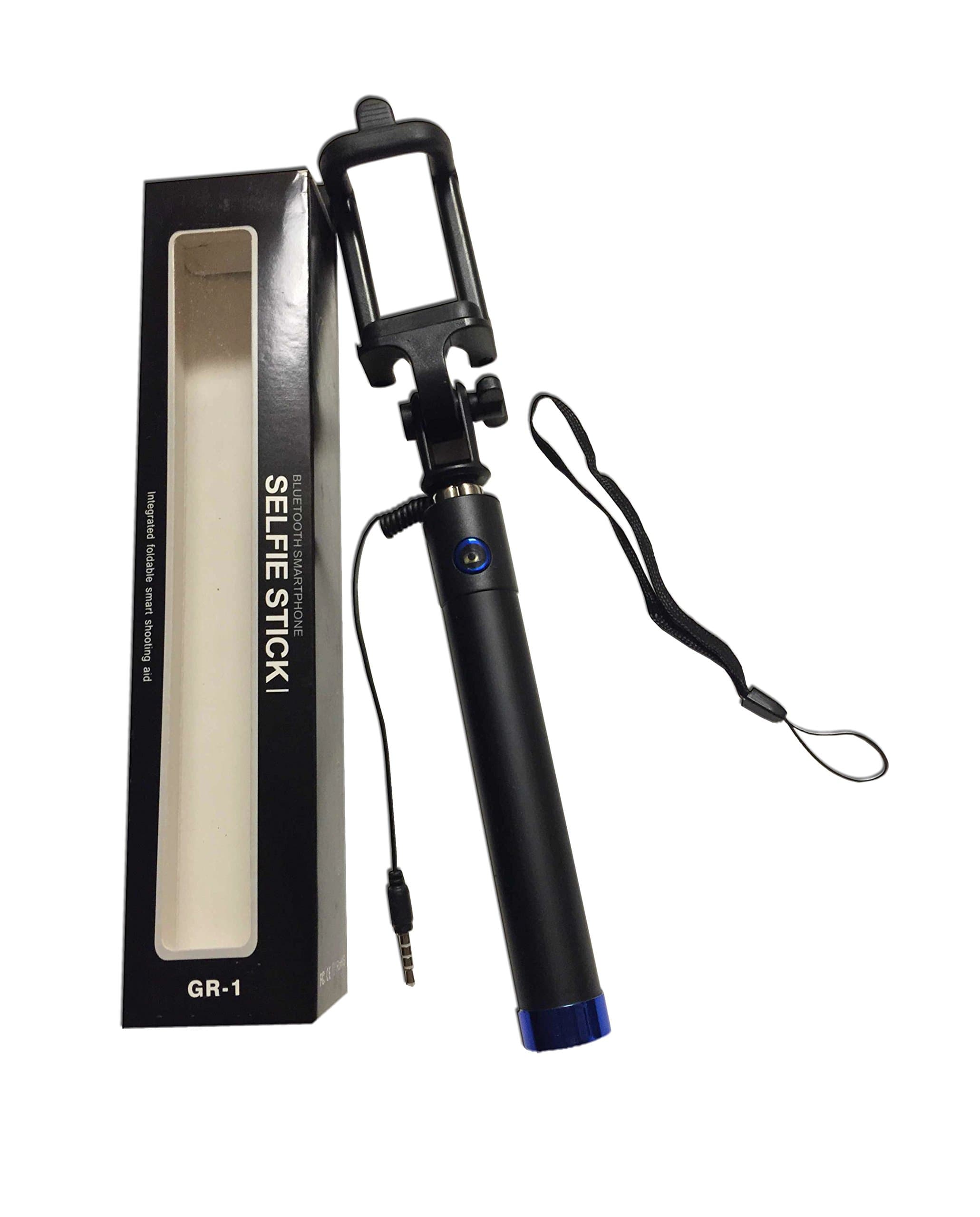 Selfie Anytime Monopod Selfie Stick with Extendable Handheld Wireless Built in Bluetooth in Handle for iPhone 6 Plus 6 5s 5c 5 4s 4, Samsung Galaxy Android Smartphone Cell Phone Blue