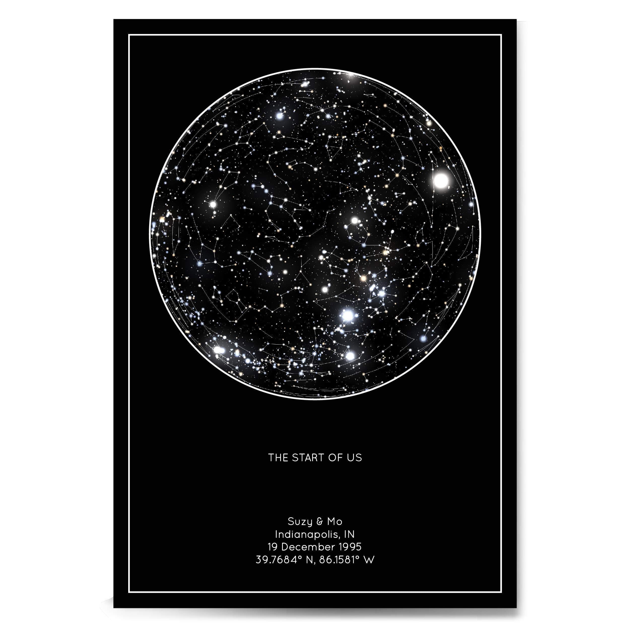 Personalized Star Constellation Map, Minimal Star Chart, Wedding Guest Book Alternative, Custom Engagement Anniversary Present, Night Sky Poster with Frame