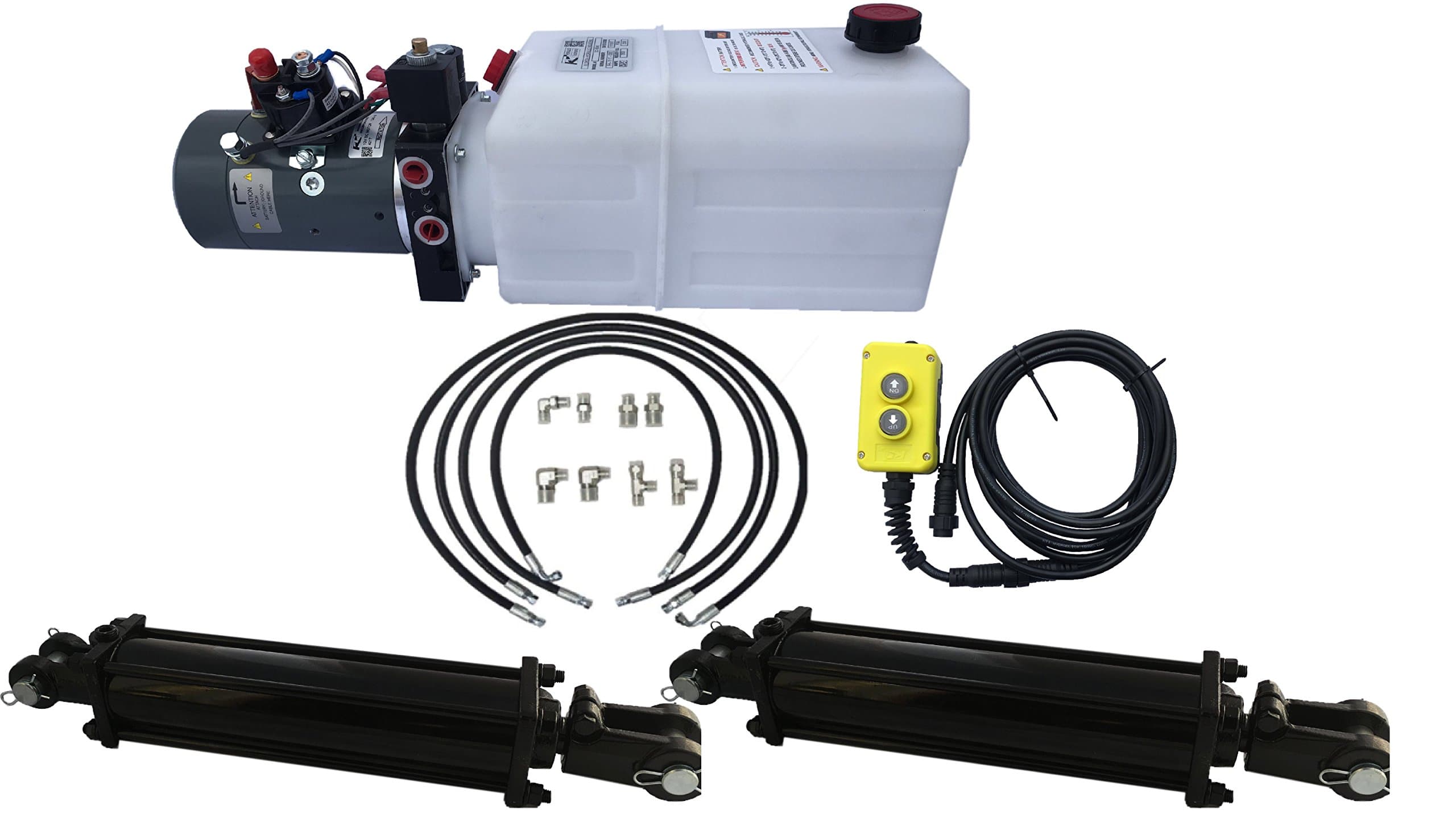 Dual Cylinder 5' x 10' Dump Trailer Kit with Double Acting KTI Pump