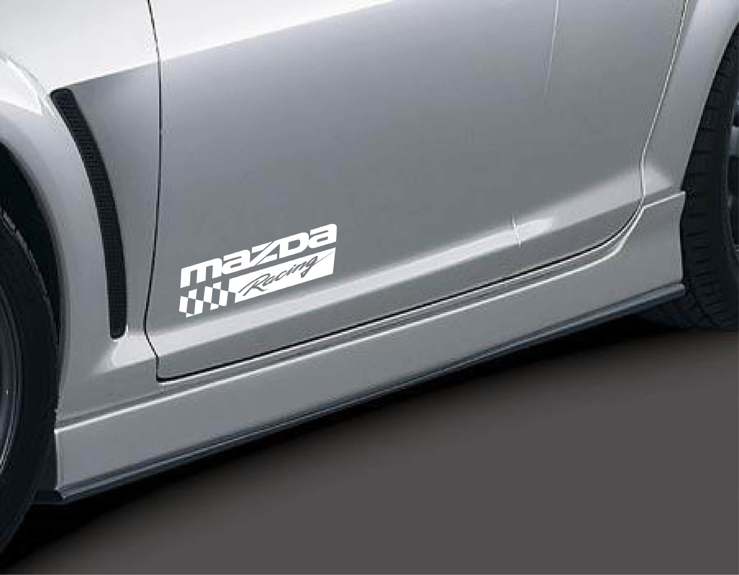 DECALS USA Mazda Racing 2 3 5 7 Rx7 Rx8 Miata Mazdaspeed Decal Sticker Emblem Logo Pair White