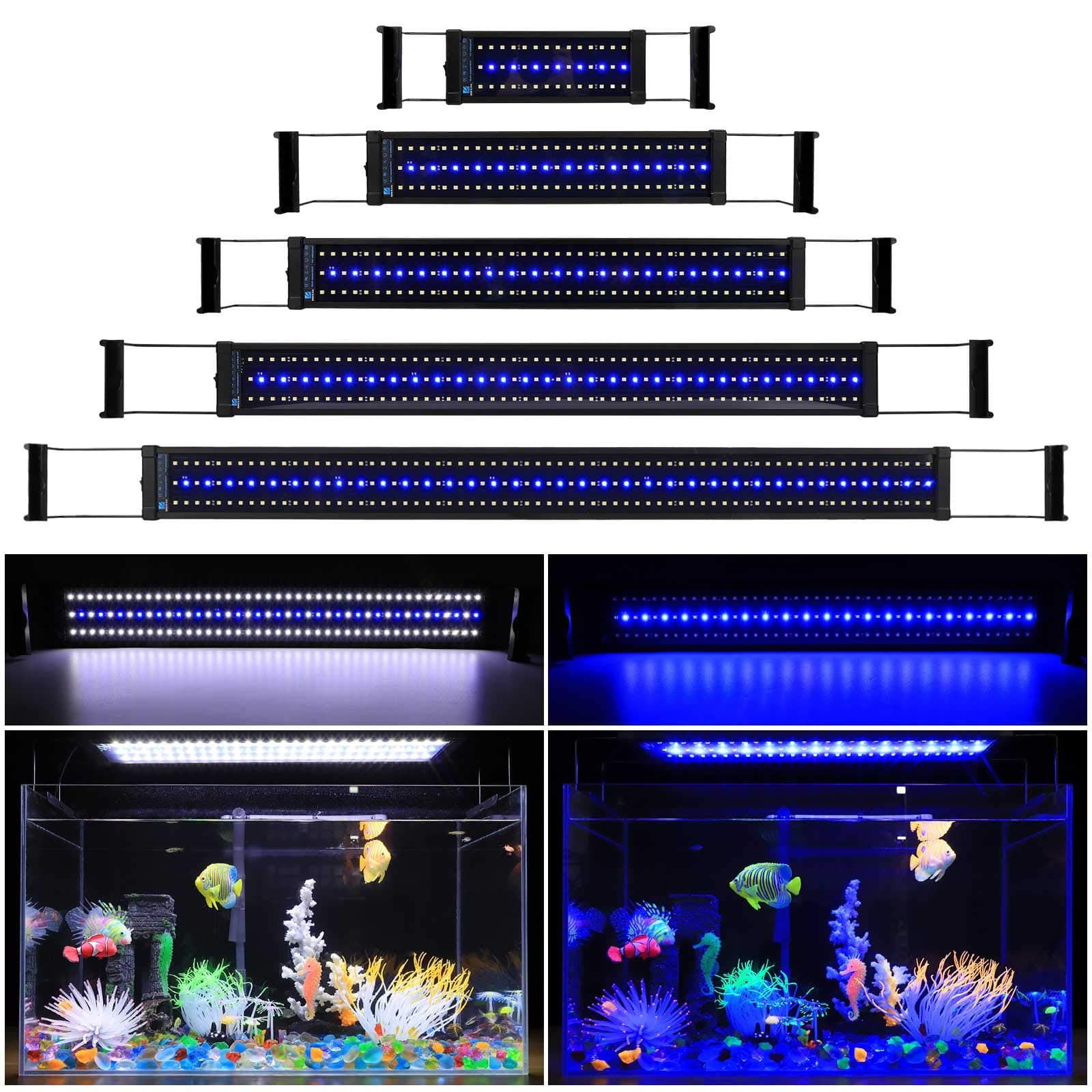 DOCEAN LED Aquarium Light,Super Bright Fish Tank Light with Blue and White LEDs,Fits Coral Plants Fish Saltwater Freshwater (94.5CM/38 inch)