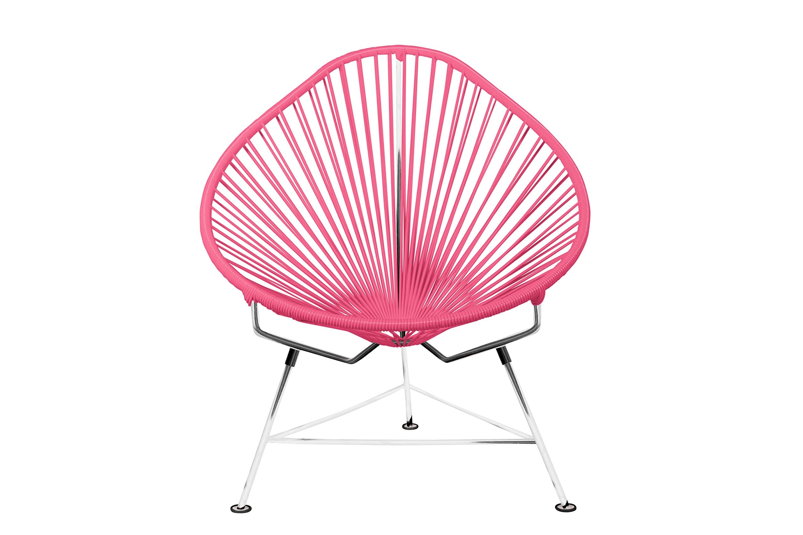 Innit Designs Acapulco Chair, Chrome Frame with Pink Weave
