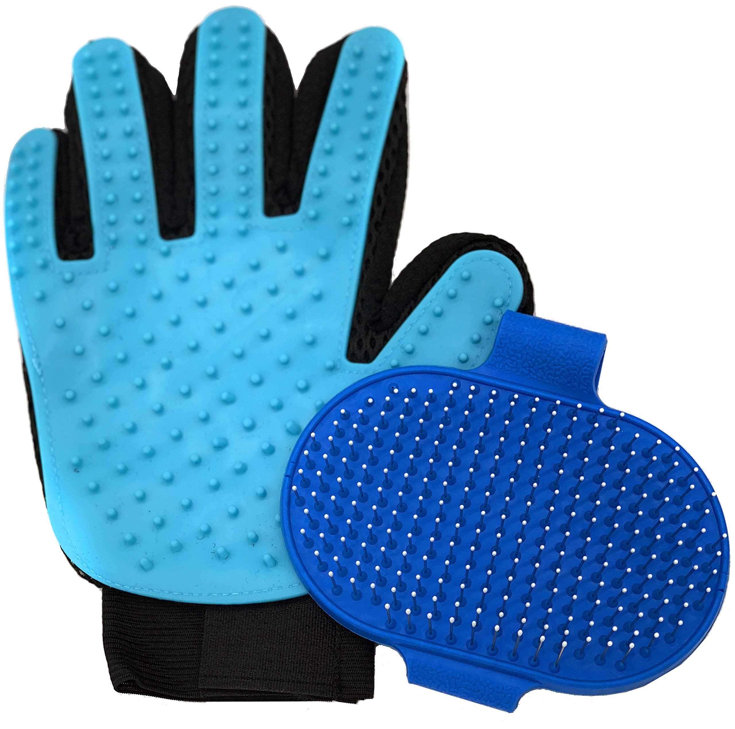 Pet Shampoo Brush Set - Includes Dog Bath Brush and Dog Washing Glove - 2 Effective Tools for Bathing Dog or Cat