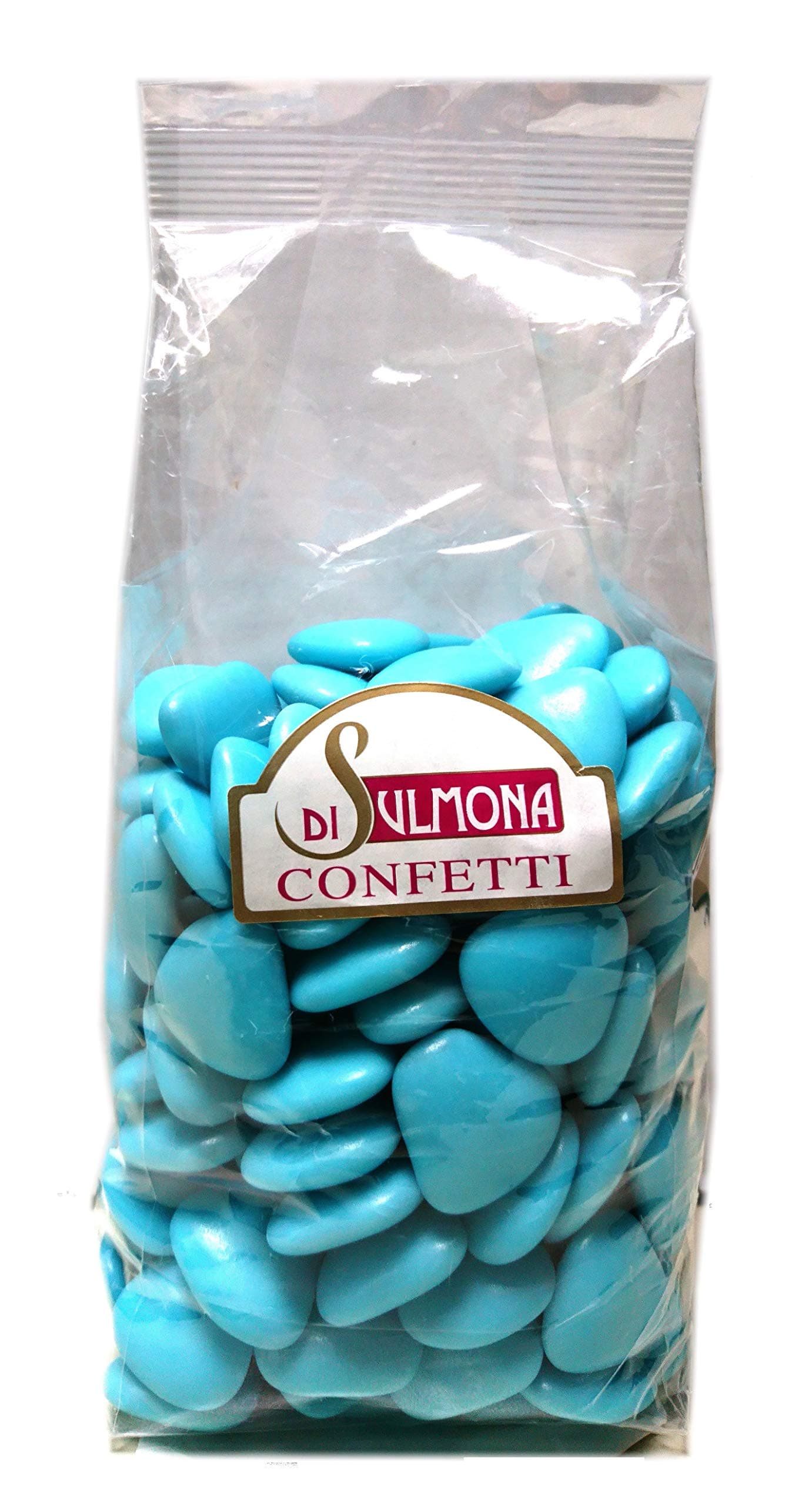 Sugared Almonds from Sulmona - Chocolate Heart Shaped, Light Blue - 1000 gr