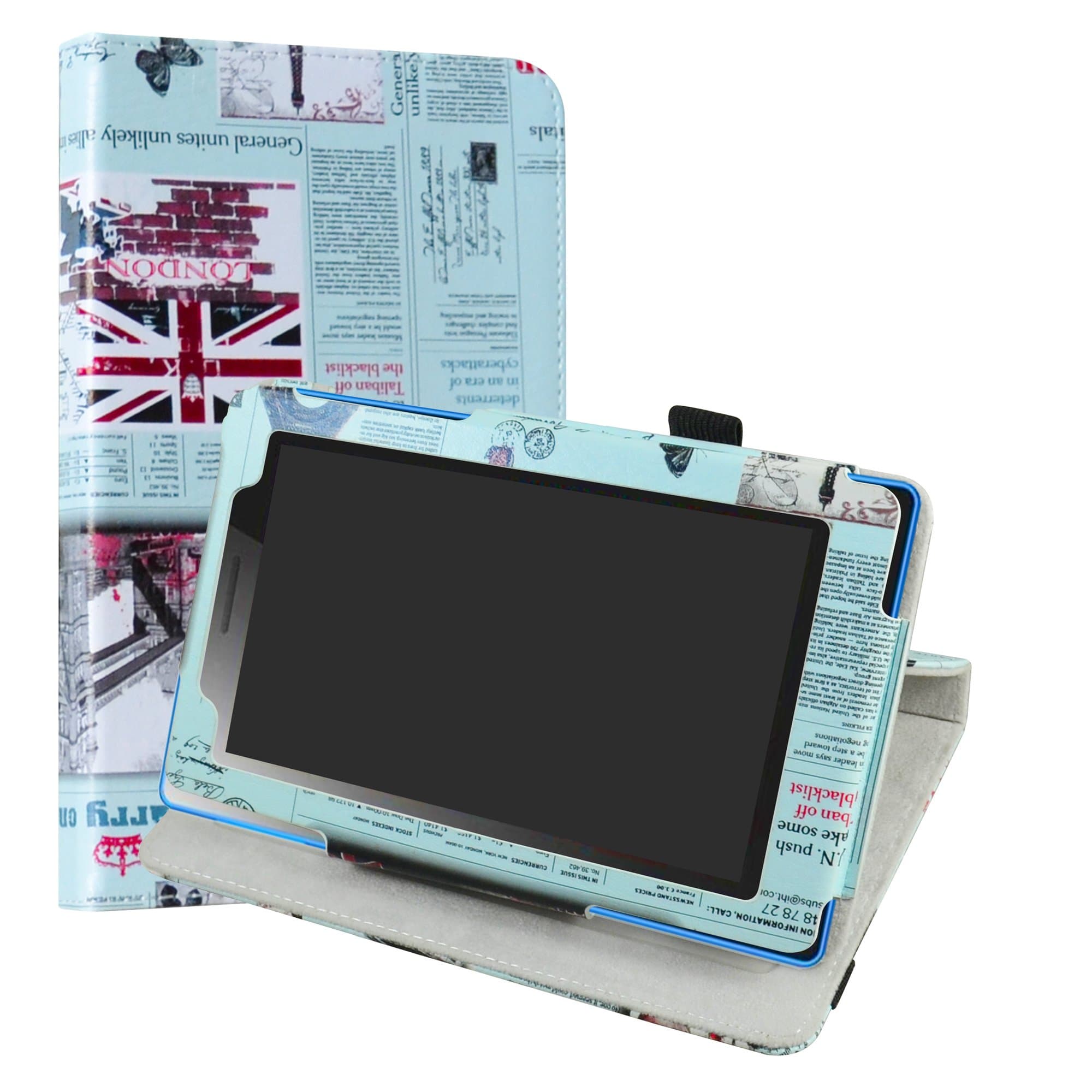 Lenovo TAB3 7 / Tab 3 Essential Rotating Case,LiuShan 360 Degree Rotation Stand PU With Cute Pattern for 7" Lenovo TAB 3 7 Essential (TB3-710F) 2016 Release / Tab3 A7-10 Android Tablet,Newspaper