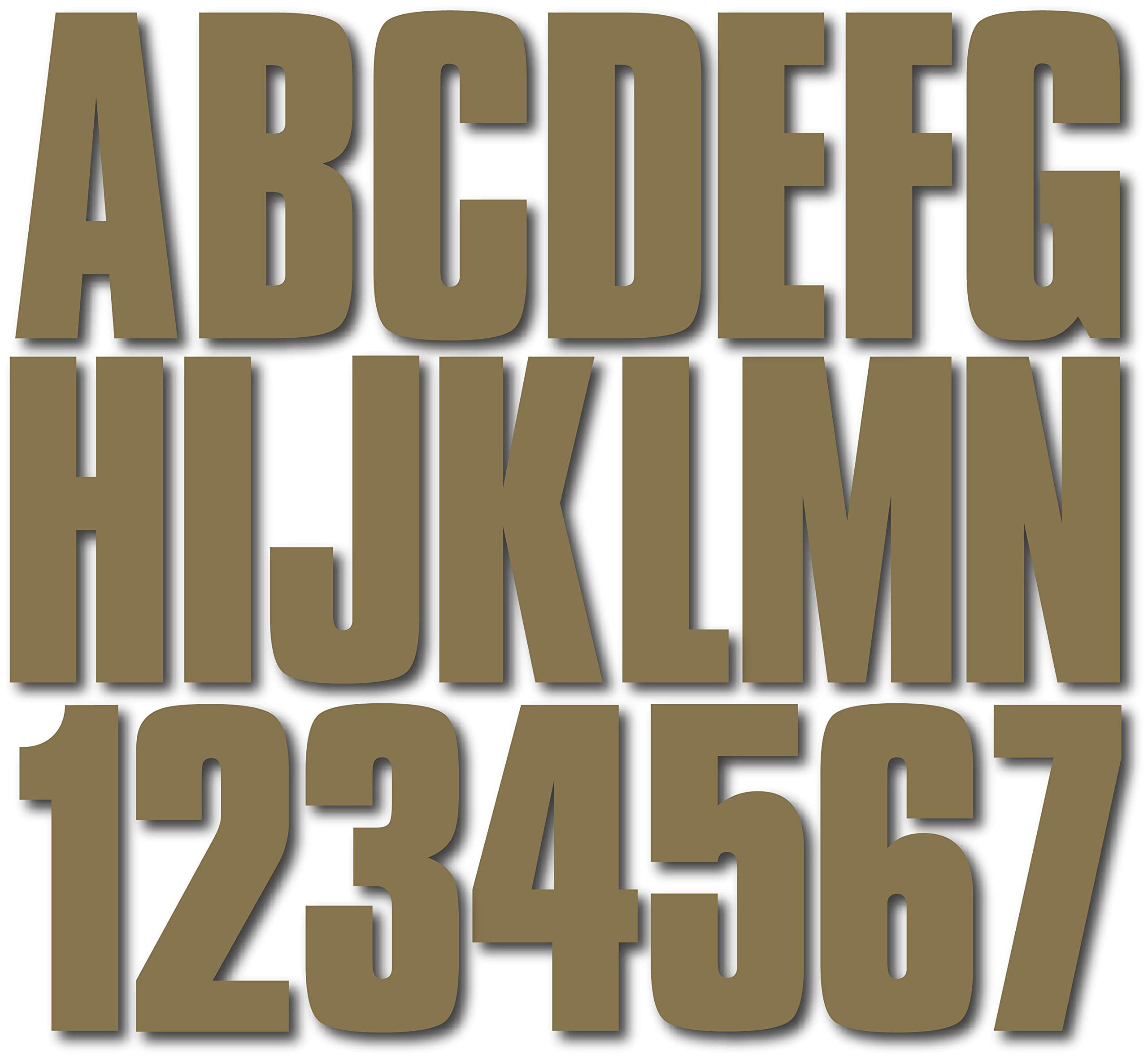 StiffieUniline Metallic Gold 3" ID Kit Alpha-Numeric Registration Identification Numbers Stickers Decals for Boats & Personal Watercraft