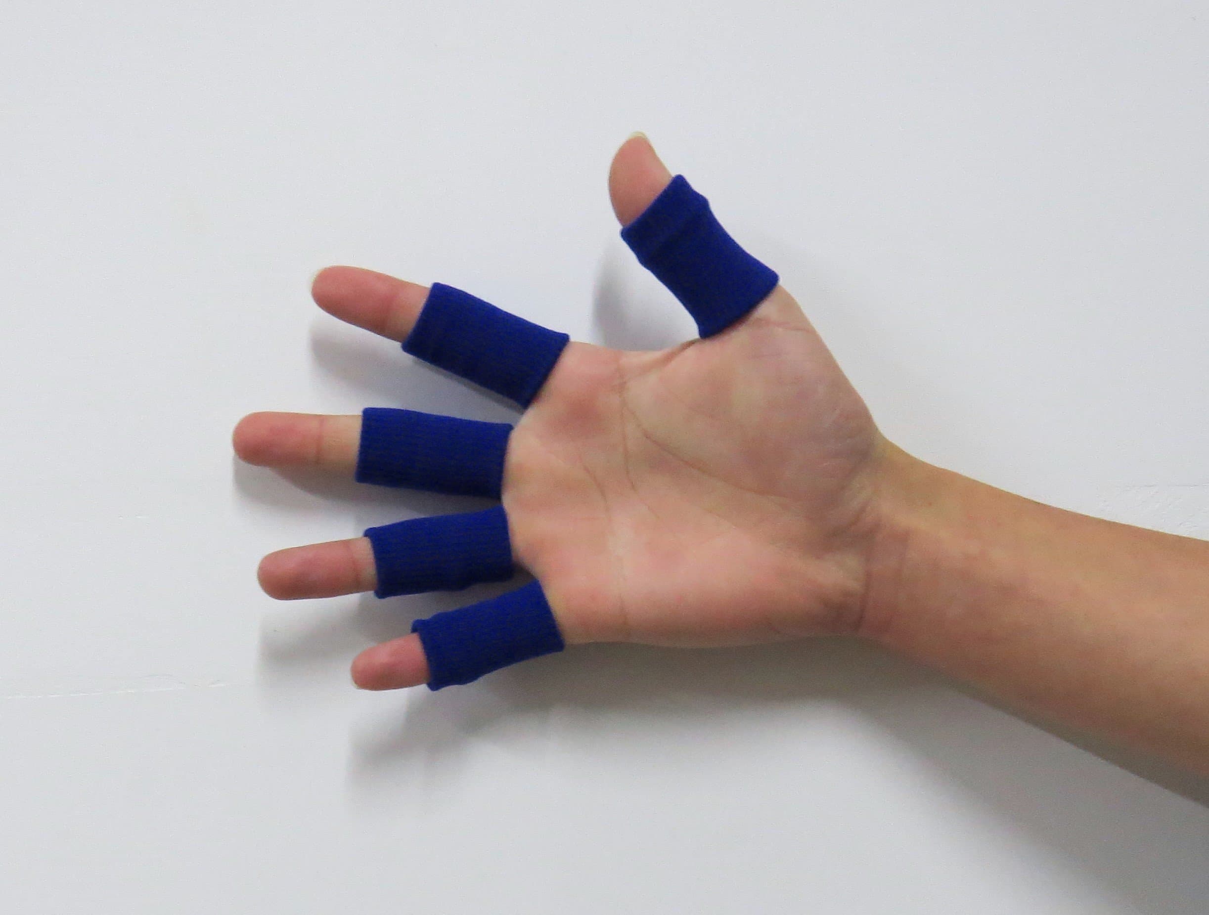 Blue Finger Sleeve-Finger Brace-Finger Split Protector for Finger Support Compression| Finger Protection for Basketball Tennis and All Sports by RelComfo | 10PCs