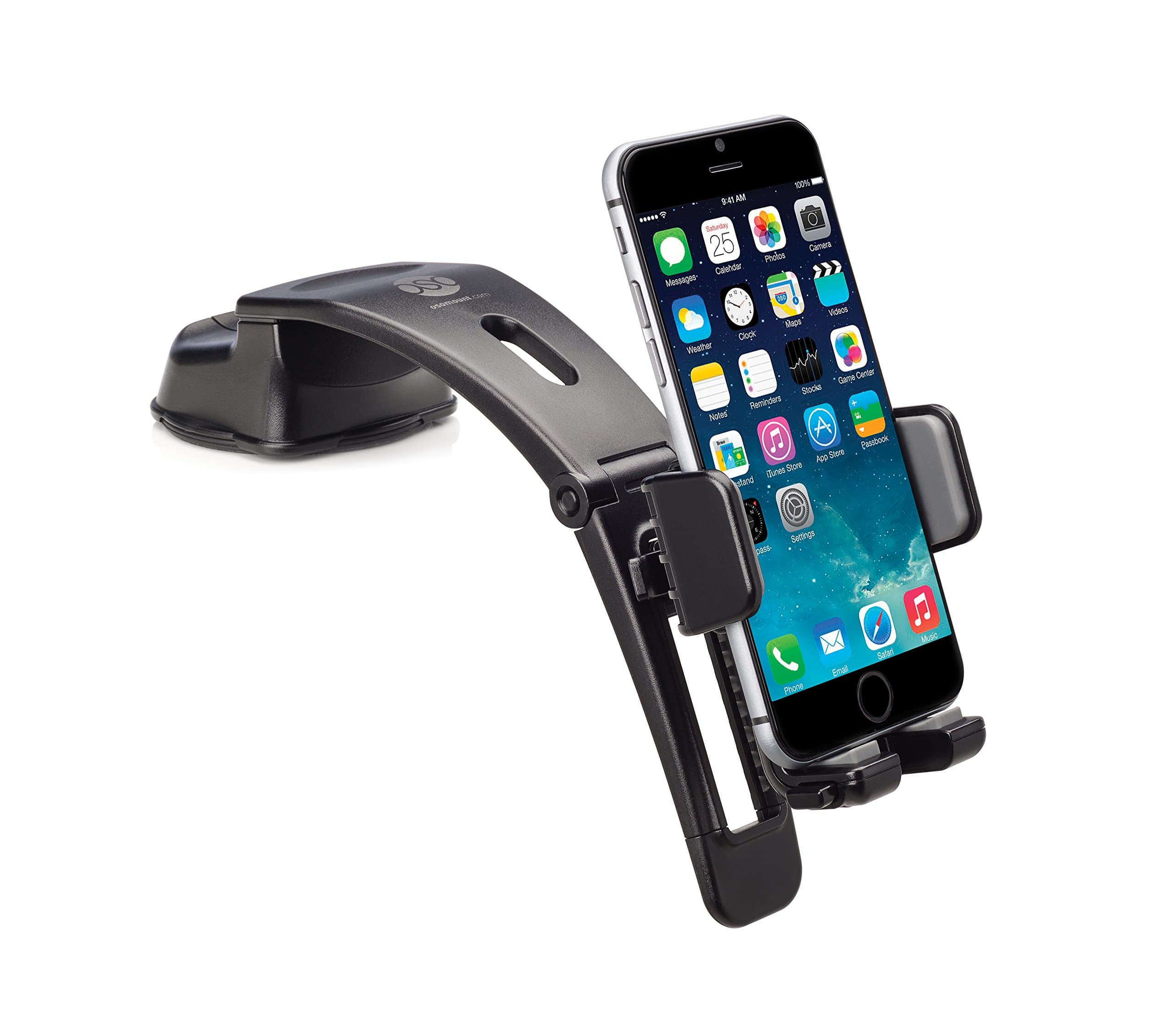 Osomount Arc Pro 2-in-1 Extendable Windscreen & Dashboard Mount Holder for Smartphones (Black)
