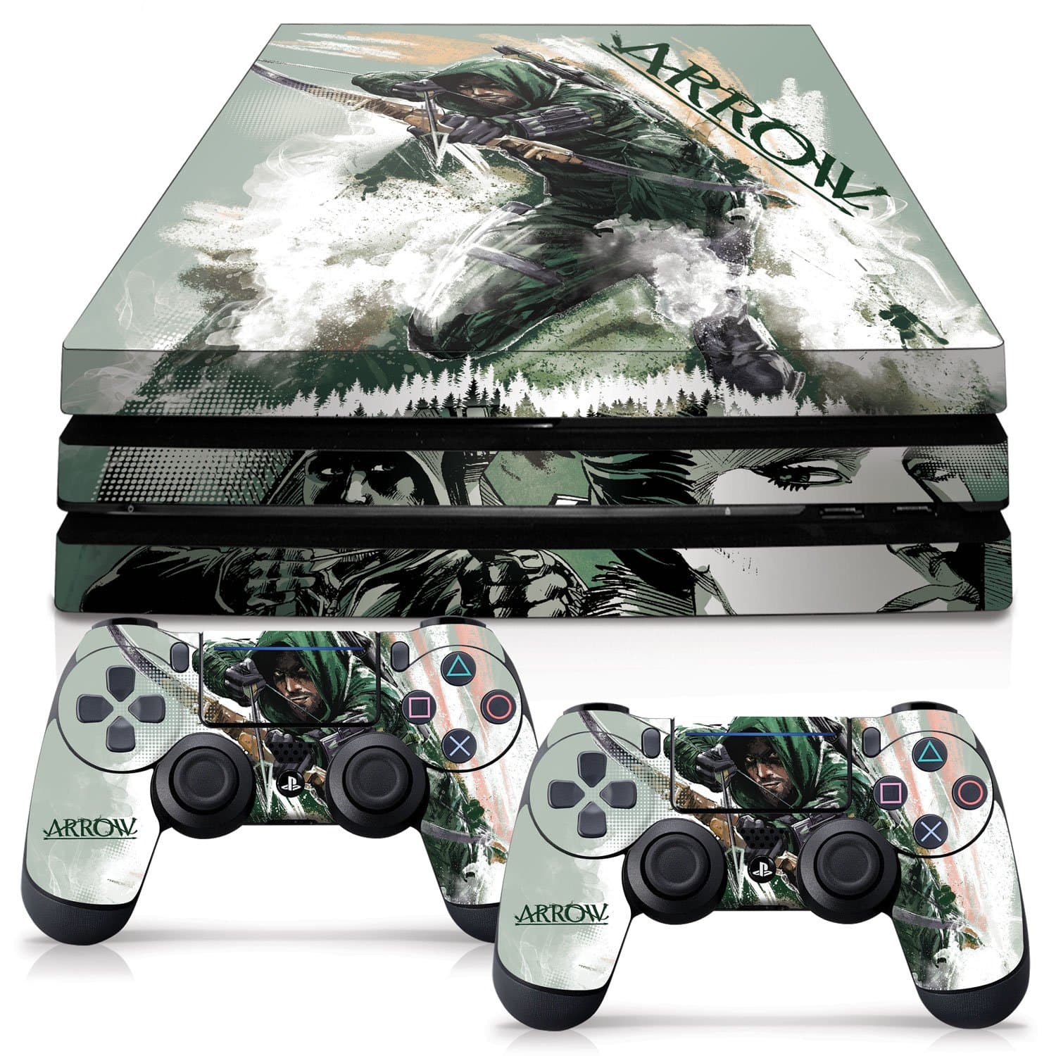 Controller Gear Officially Licensed By PlayStation and WB Console and Dual Controller Combo Skin Arrow: Shoot to Kill Design for PS4 Pro. Protective Vinyl Cover - PlayStation 4