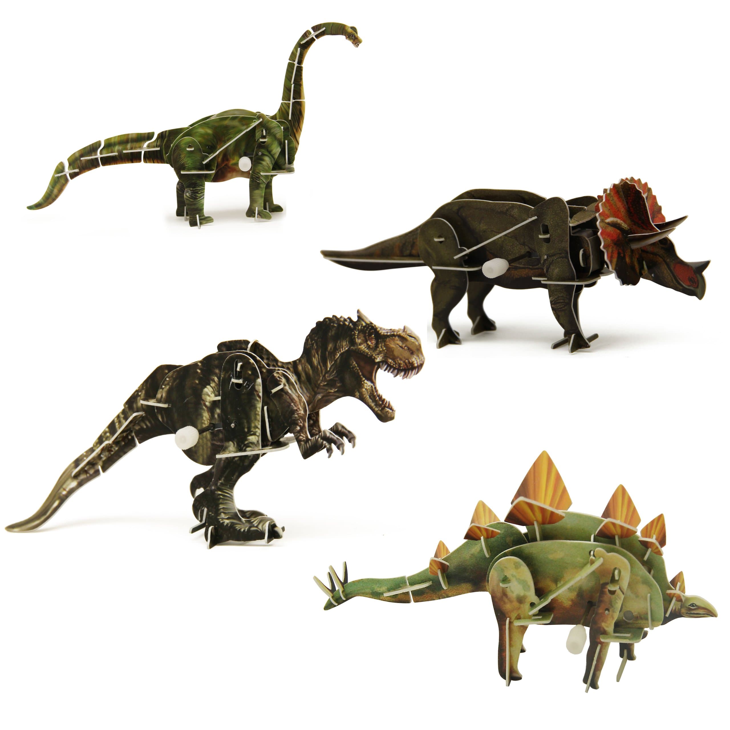 WeGlow International 3D Dinosaur Wind Up Multi Puzzle, 4-Pack