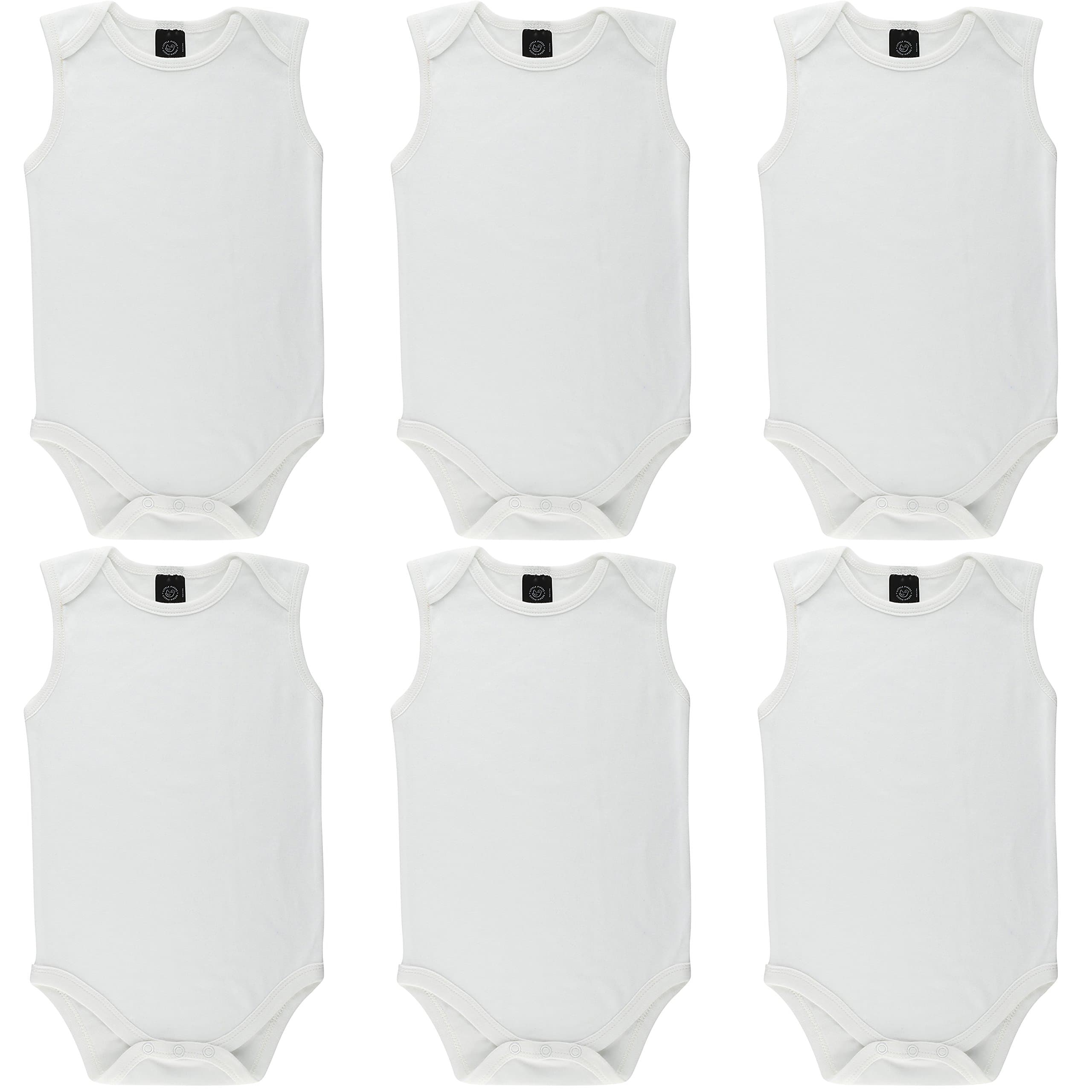 Little Pipers Baby Soft Natural Cotton White Undershirts Bodysuits