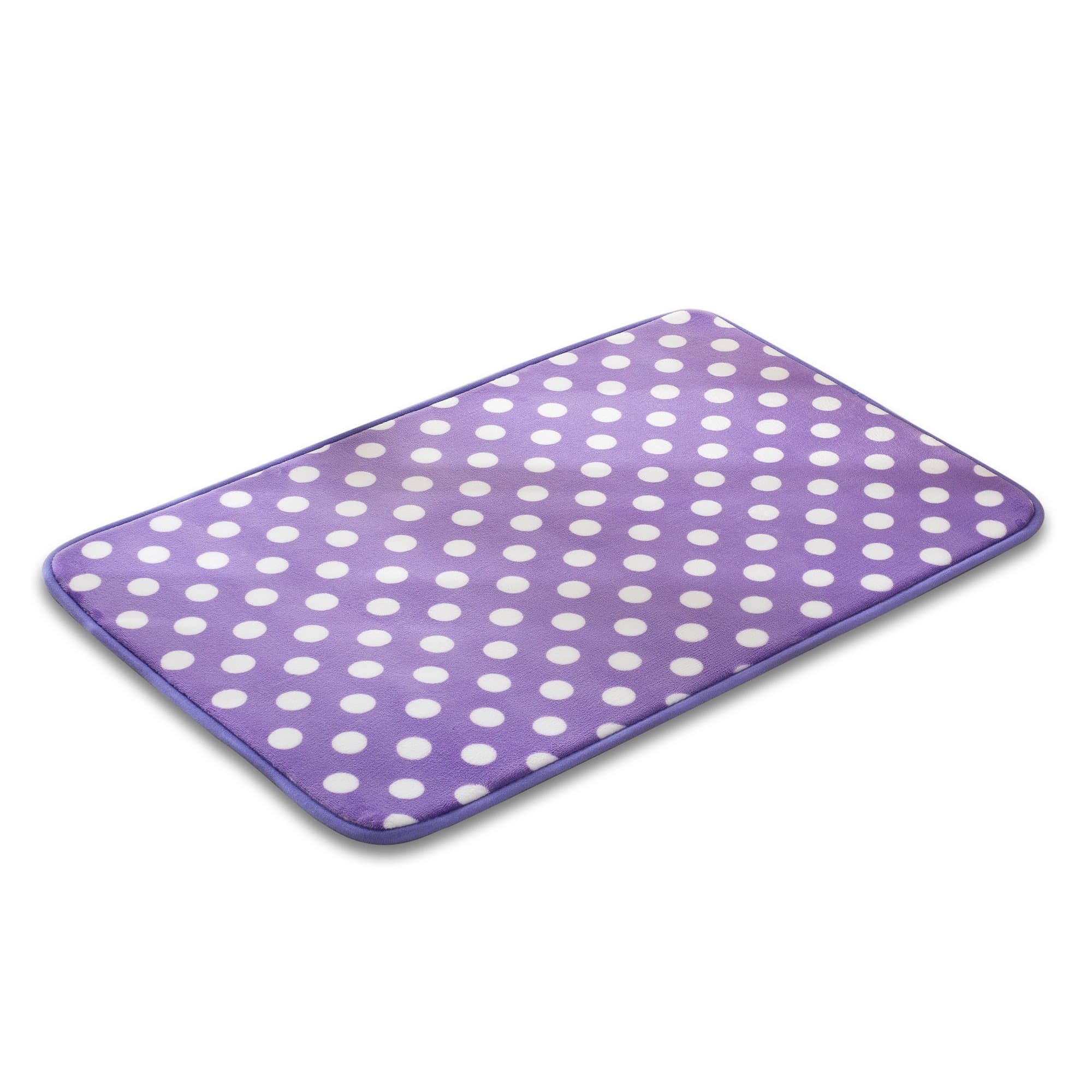 Bath Rug Kitchen Carpet Runner Mat Floor Mats Soft Doormat (15.7X23.6 Inch Purple with White Dot) for Bedroom Living Room