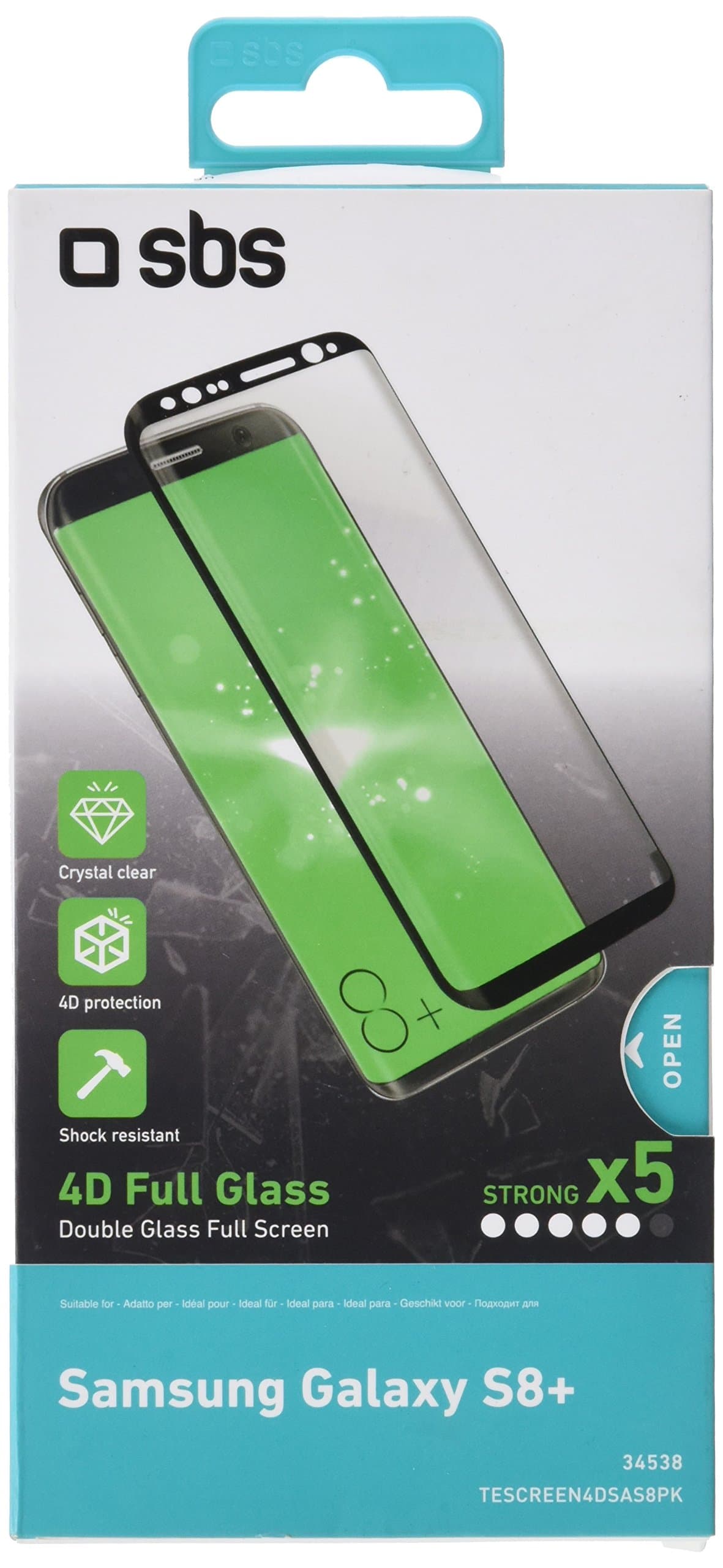 SbS TESCREEN4DSAS8PK - Screen Protector for Samsung, Galaxy S8 +, 1 Unit