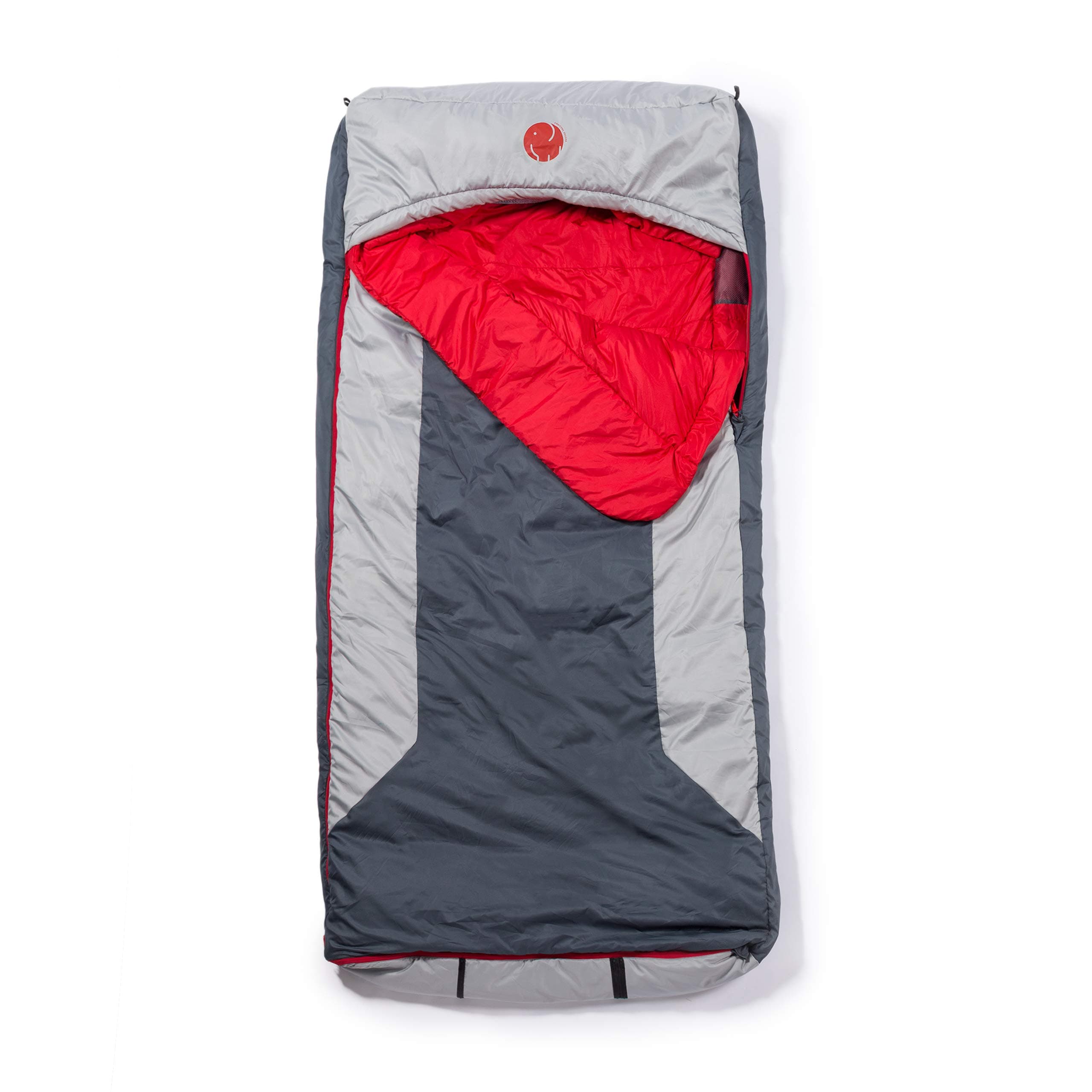 OmniCore Designs Multi Down Hooded Rectangular Sleeping Bag (-10F Blue / 10F Red / 30F Yellow) with 4pt. Compression Stuff Sack