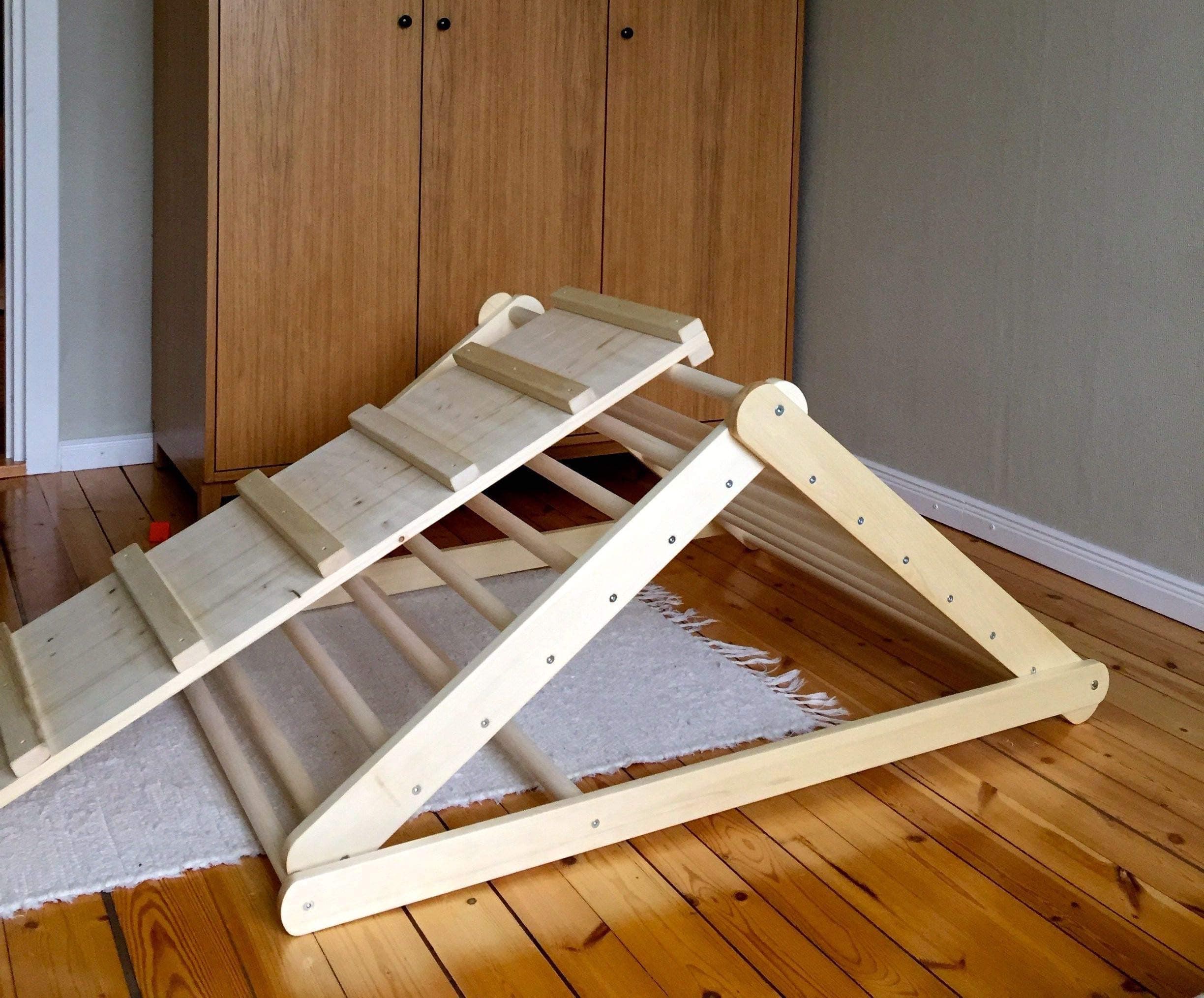 Triangle, Step Triangle, Climbing ladder for toddler, Climbing triangle for toddlers , The ramp you can add in options.