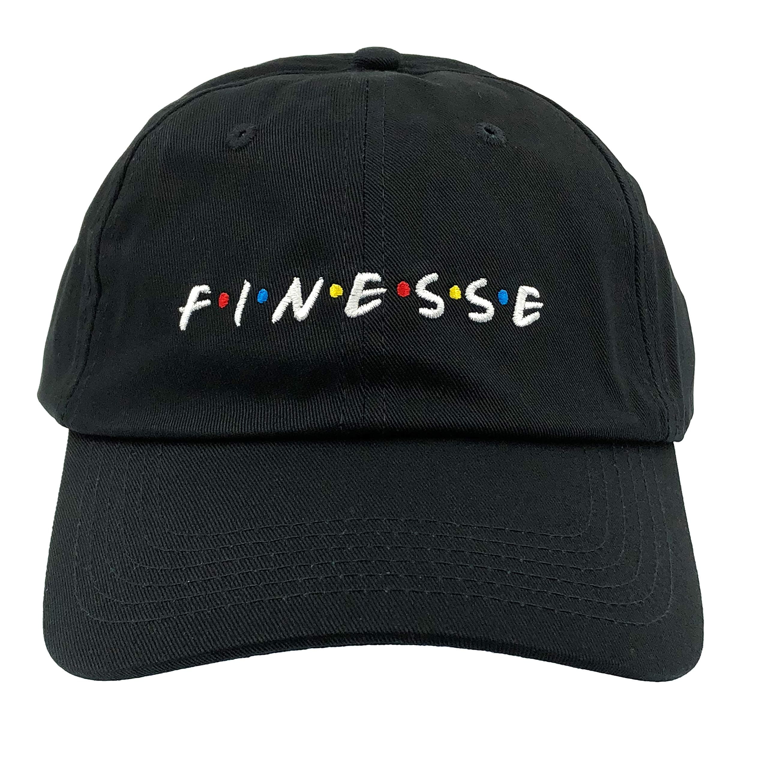 Finesse Hat Dad Hat Baseball Cap Embroidered Adjustable (Black)