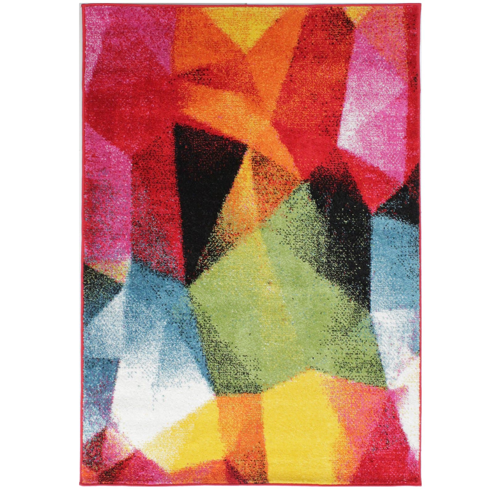 Just Contempo Colourful Geometric Rug, Multicolour, 80x150 cm, Polypropylene, Multi, 80 x 150 cm
