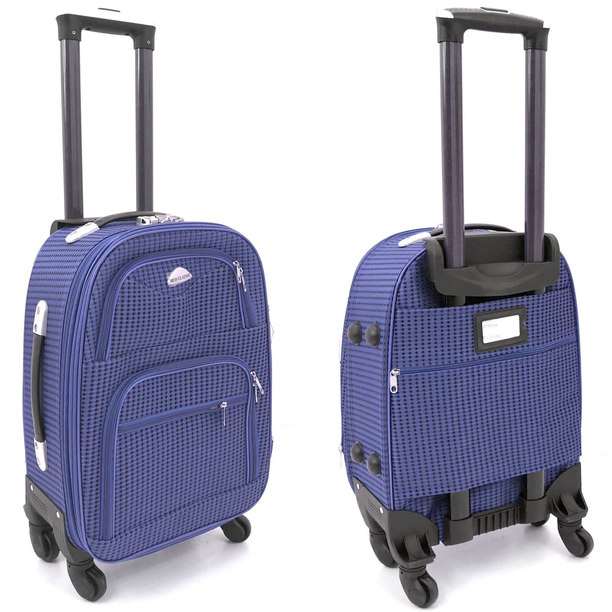 Expanding Lightweight 4 Wheel Spinner Trolley Case - Available in 4 sizes and 3 colours (19" Carry-on, Navy)