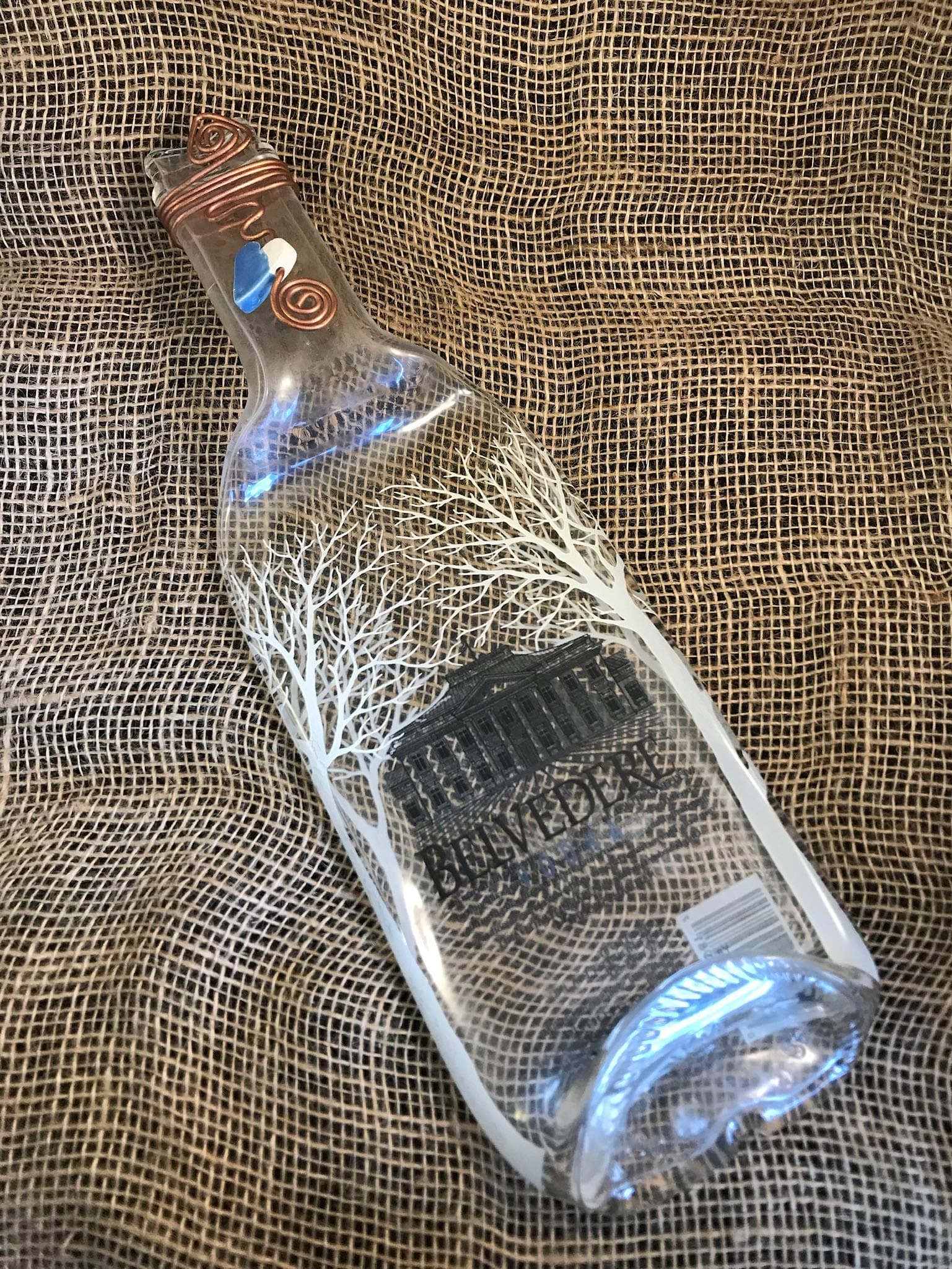 Large Ergonomic Serving Plate or Dish Slumped Glass Bottle