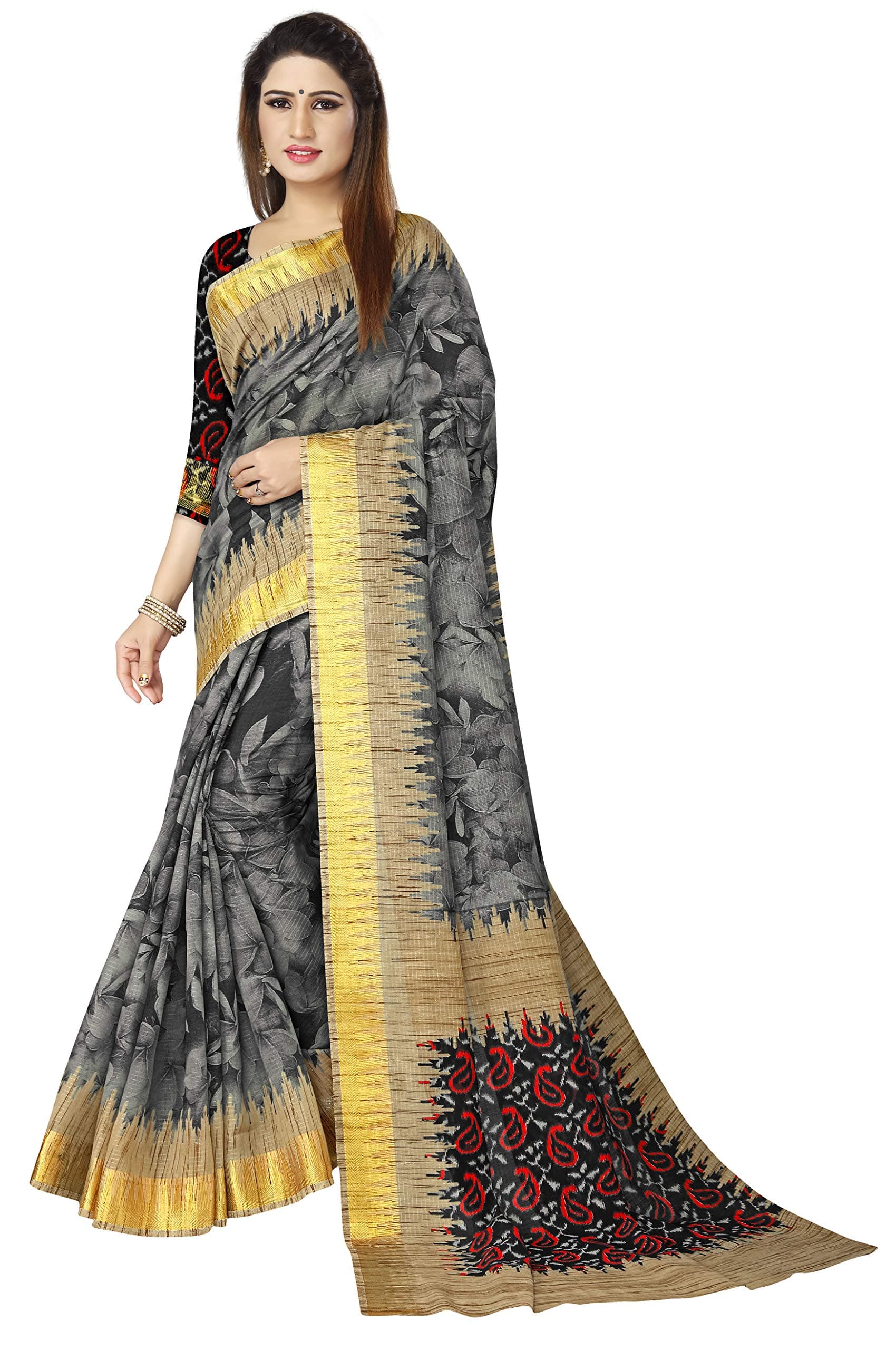 Venisa Women's Tapadia Checks Saree