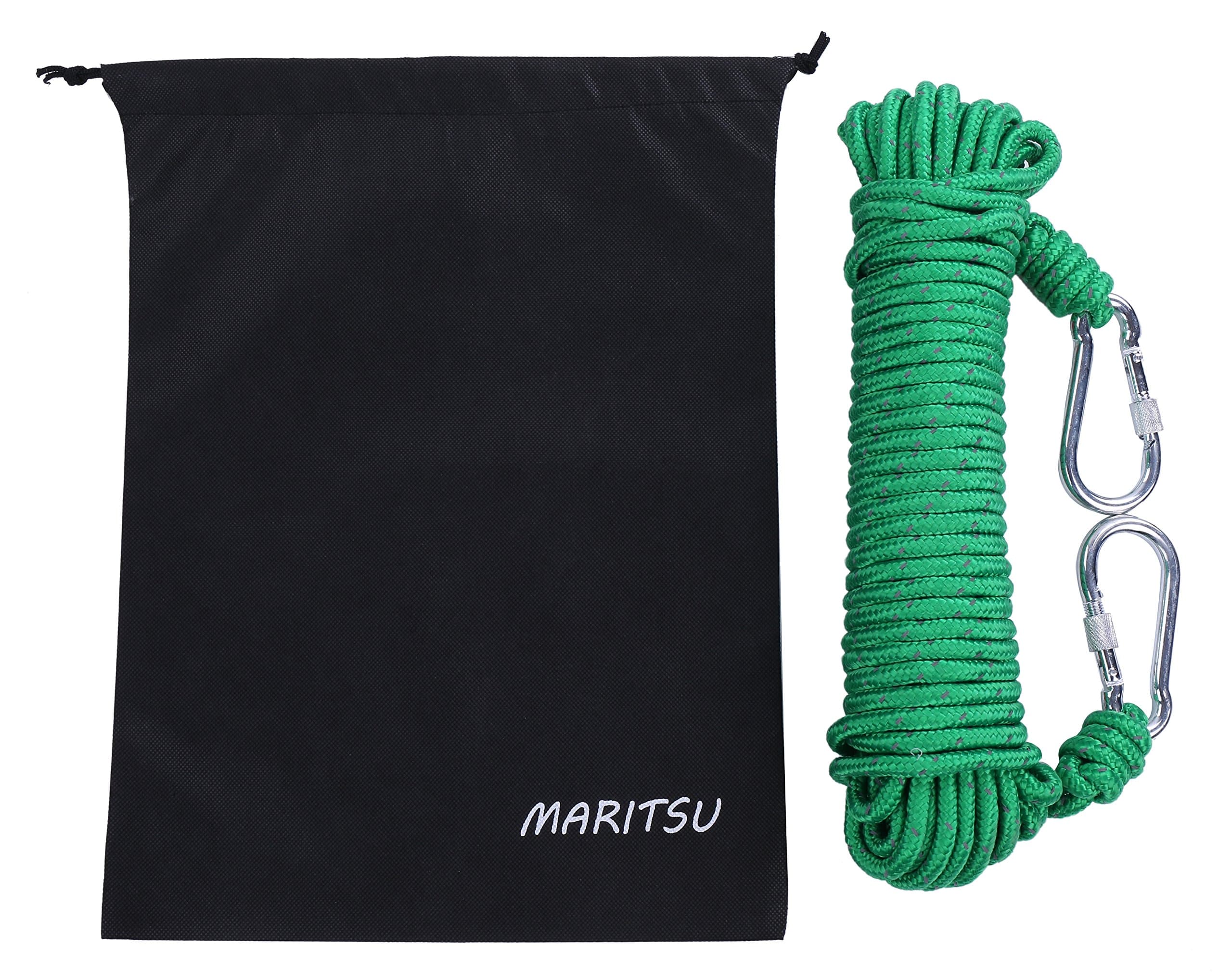 MARITSU Utility Reflective Rope, 20M(64ft), Diameter:8mm (3/8 inch), Outdoor Escape Rope, Camping Hiking Rope