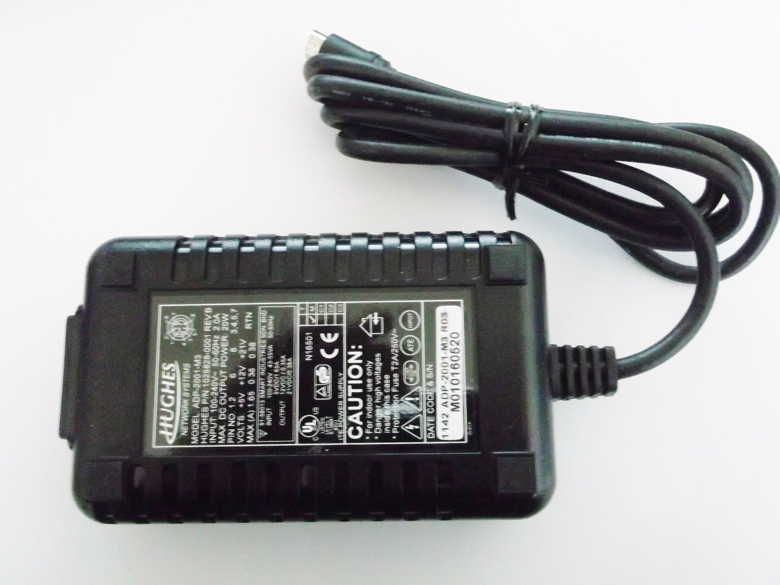 NEW HUGHES ADP-2001-M3 NETZTEIL 8 PIN MINI DIN 5V 1.65A 12V 0,35A 21V 0.38A