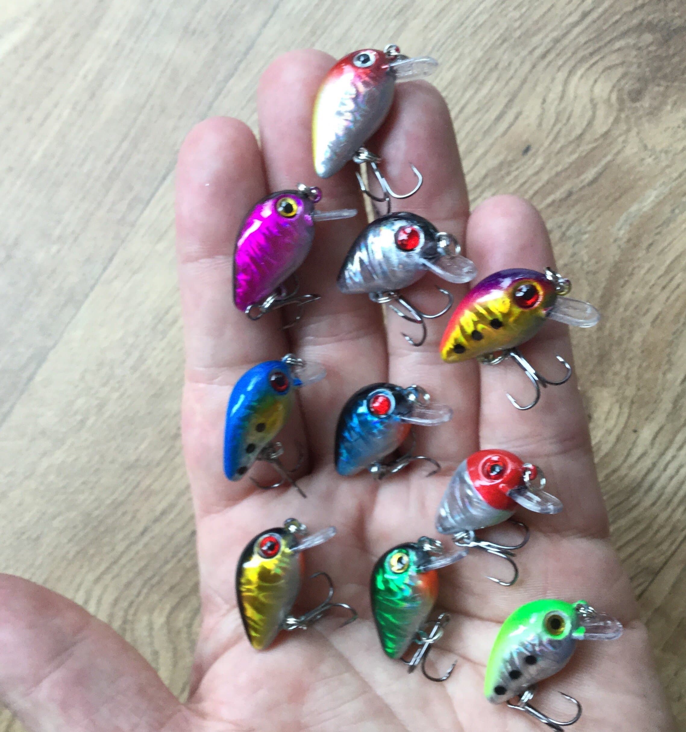 10 X Brand New Snap Bean Micro Ultra Light Lures Perch Trout Chub Fishing UK