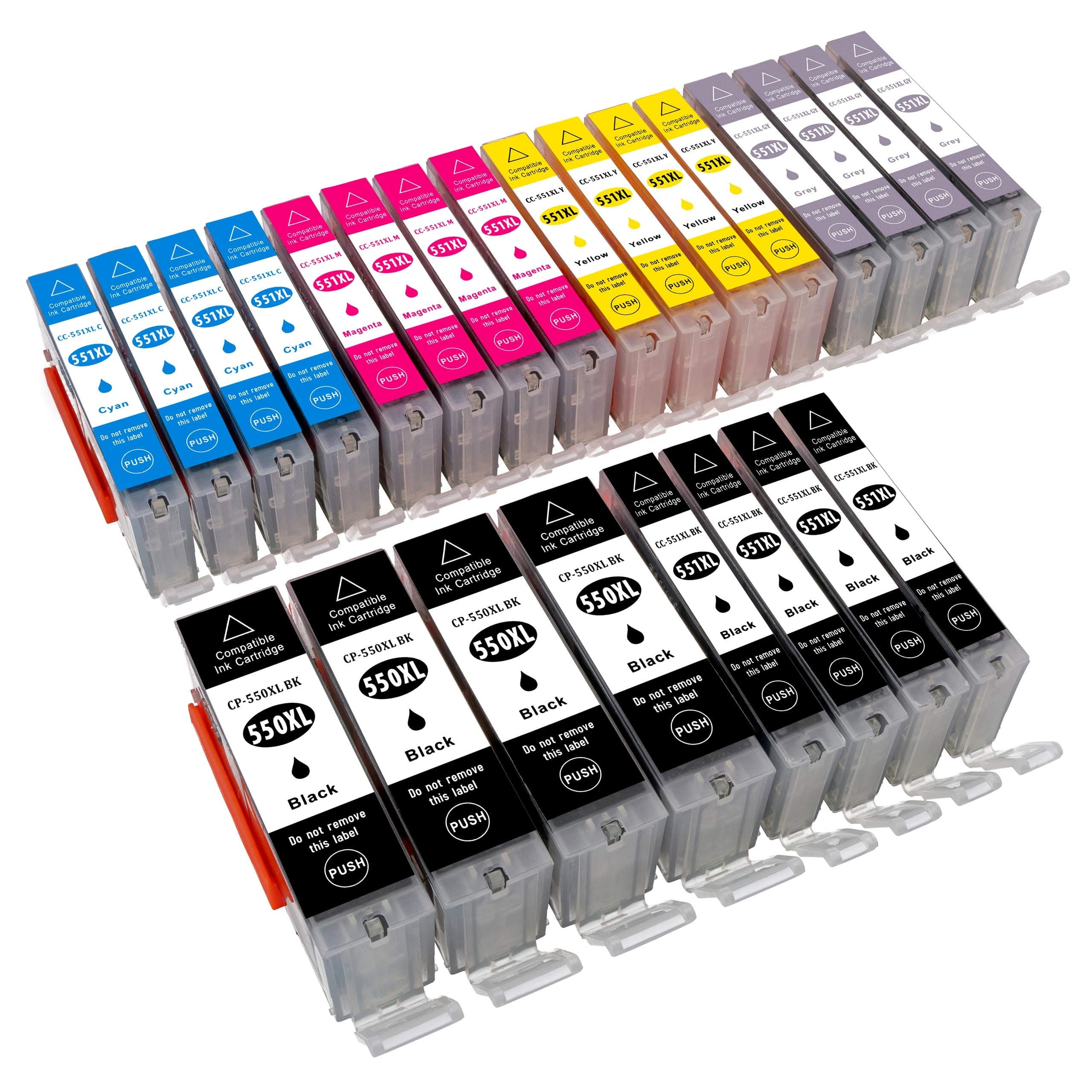 24 Compatible Printer Ink Cartridges High Capacity with Chip for Canon Pixma MG7550 MG6350/MG7150/IP8750 4 x Photo Black 4 x Cyan 4 x Magenta 4 x Yellow 4 x Grey
