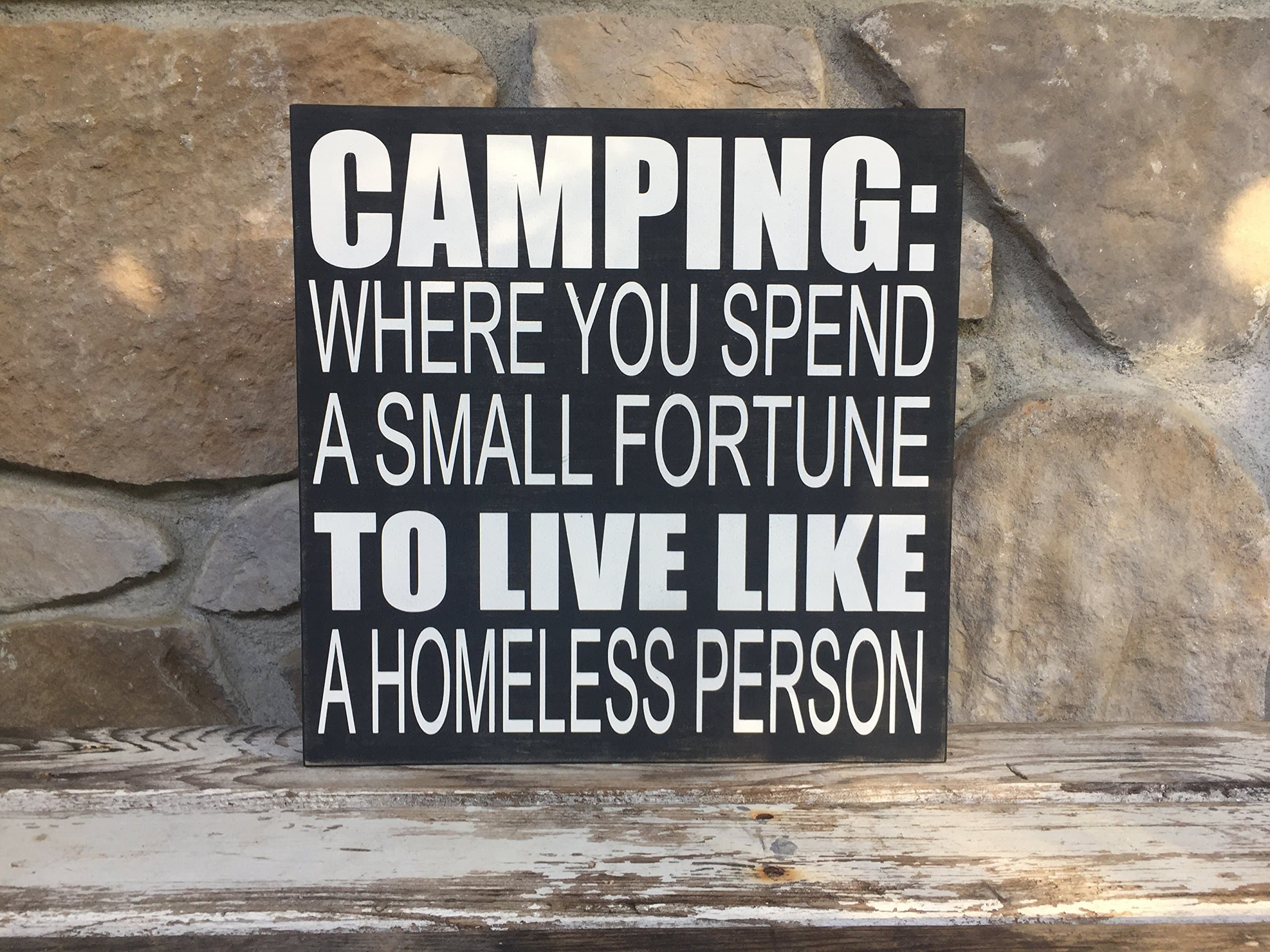 Camping - 12"x12" wood sign
