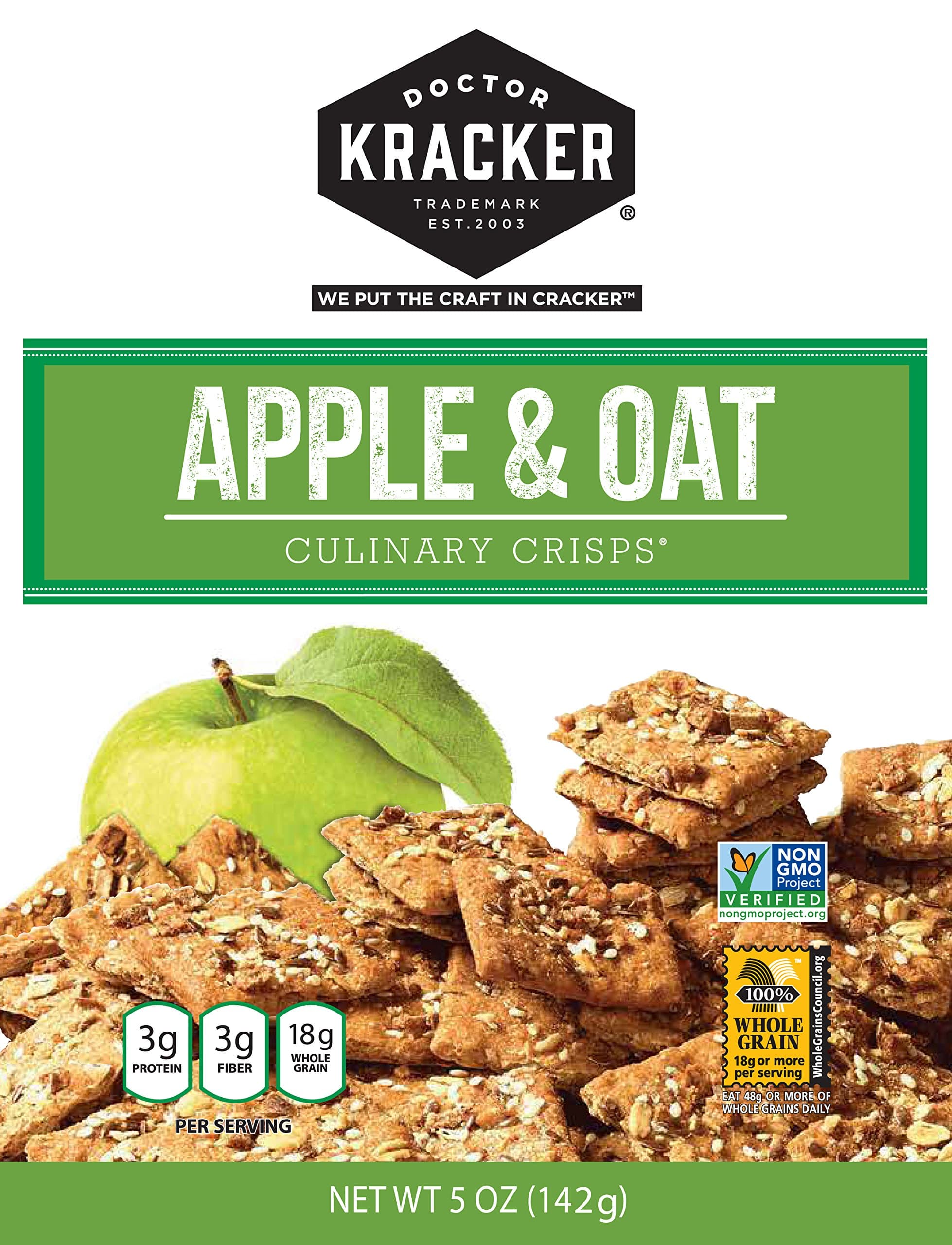 Doctor Kracker Culinary Crisps, Apple & Oat, 5 Ounce