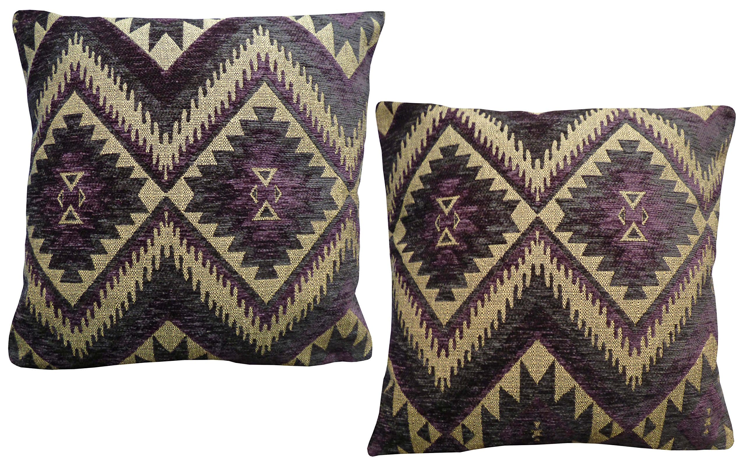 Pack of 2 Woven Design Cushion Covers Aztec Pattern