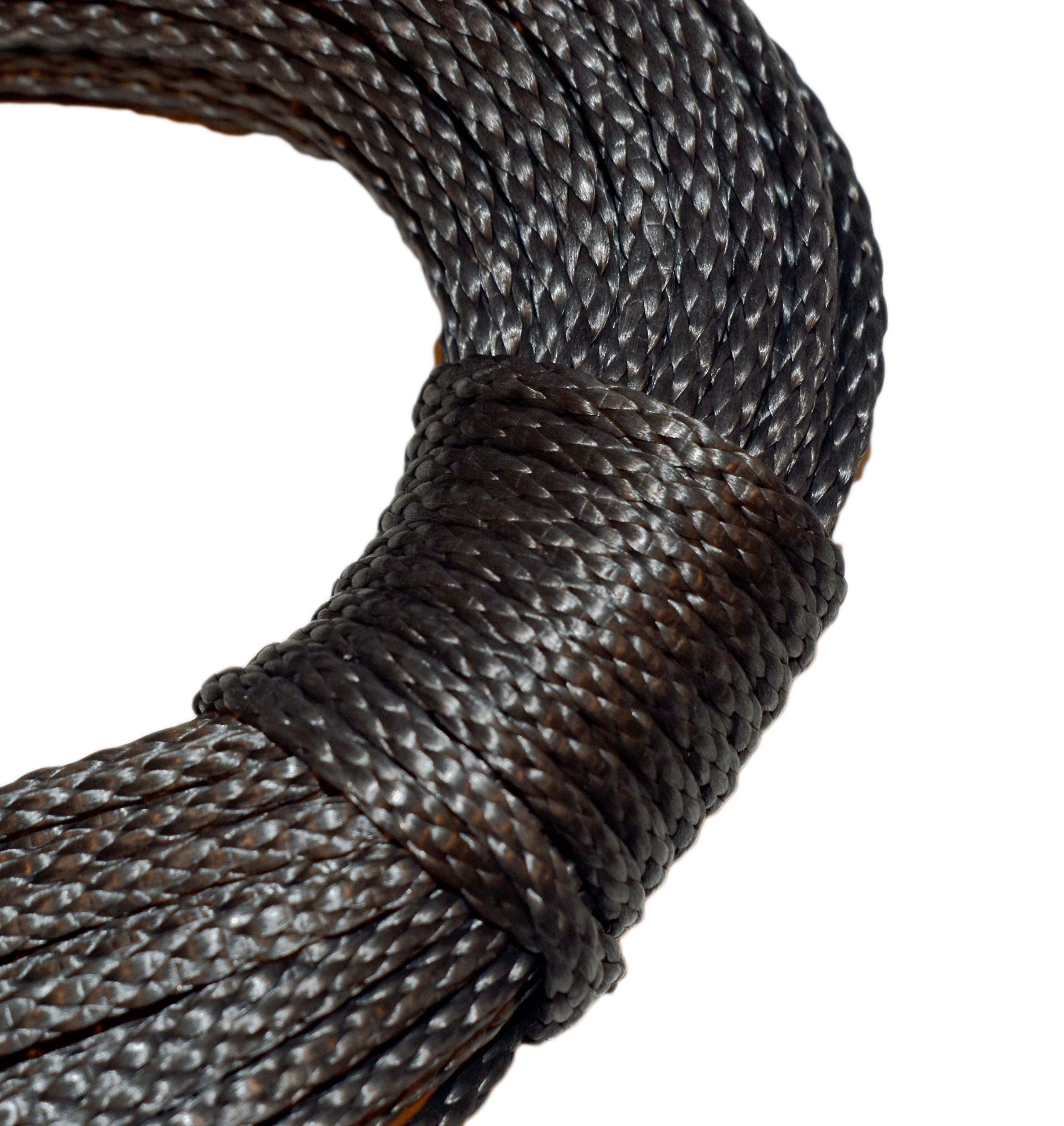 Samson Amsteel Blue Rope 1/4", 5/16", 3/16" and 1/8" Orange, Blue, Green, Silver, Red, Yellow, Black dyneema Fiber Strong Rope (3/16" x 100 FT Hank, Black)