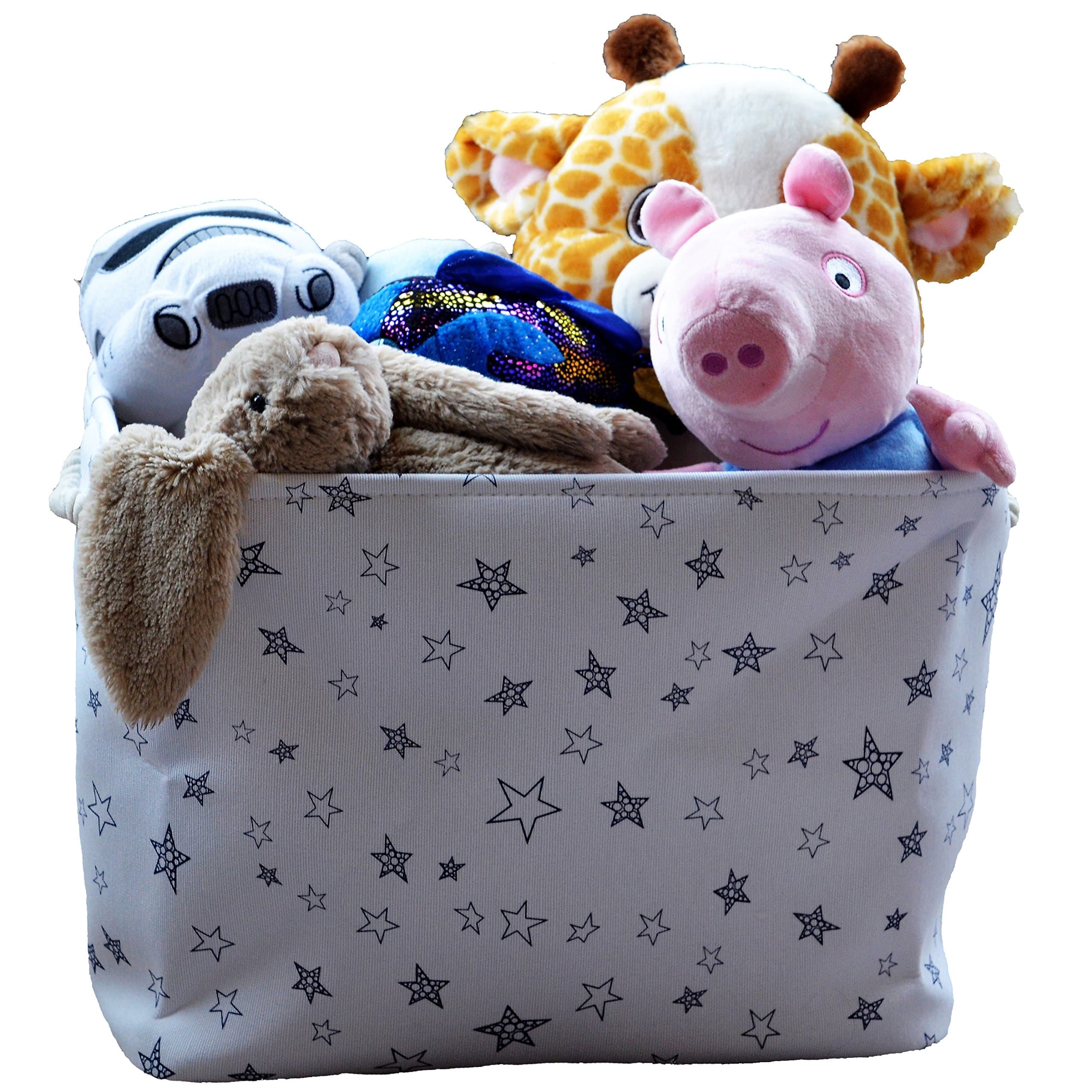 Medium Eco-Friendly Canvas Toy Storage Baskets Storage Bins Nursery Bins with Handles (White) by Cobei Homegoods