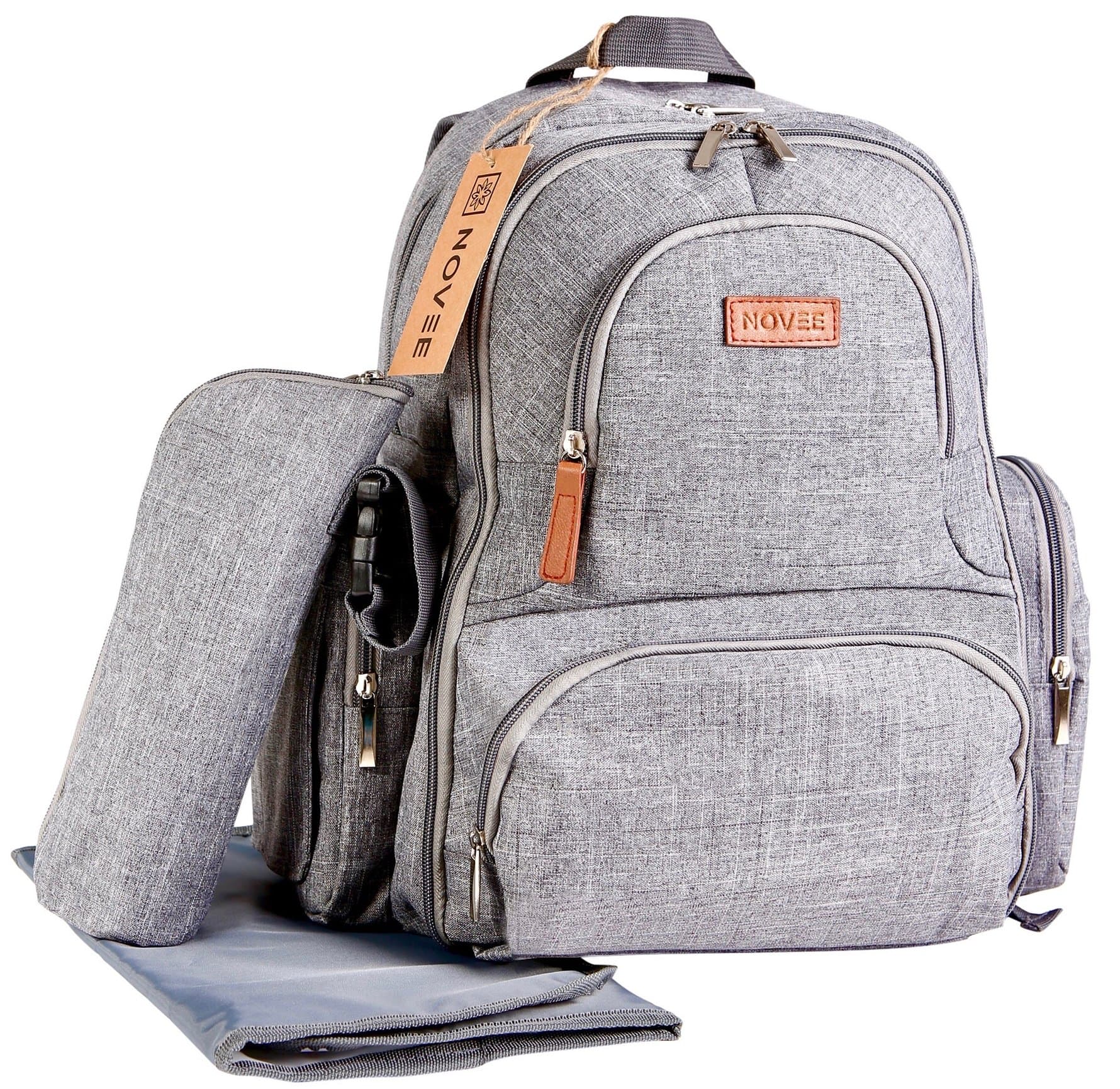 UIUIUS Baby Diaper Bag Backpack - W/Changing Pad and Stroller Straps - Unisex Large Organizer for MOM/DAD - Lightweight and Stylish Design - Waterproof for Hiking/Travel - 2018 Gray Diaper Bag