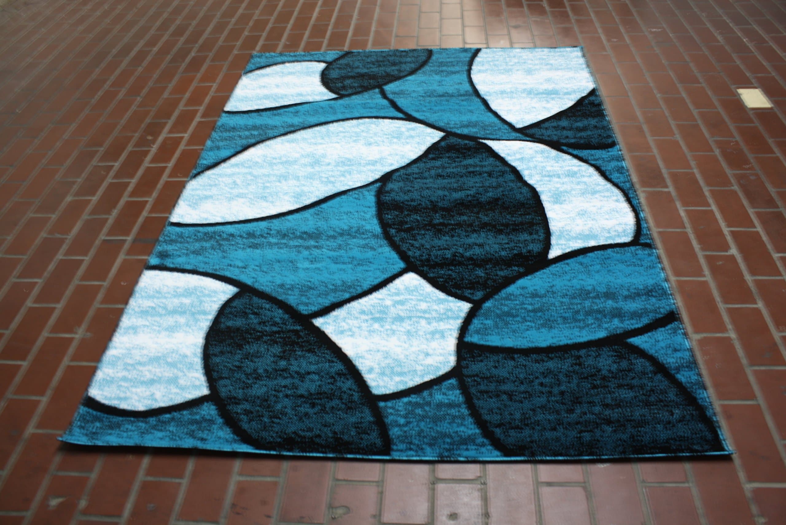 RT6000 BCF Modern Design Area Rug (8X11, Turquoise)