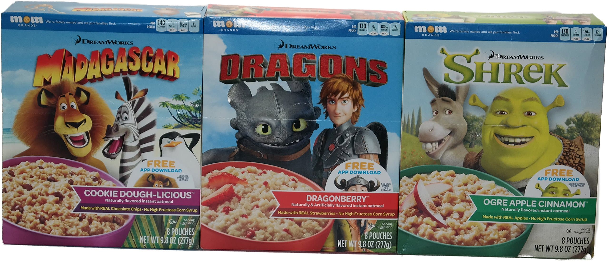Dragonberry, Cookie Doughlicious, Apple Cinnamon Instant Oatmeal Variety Pack