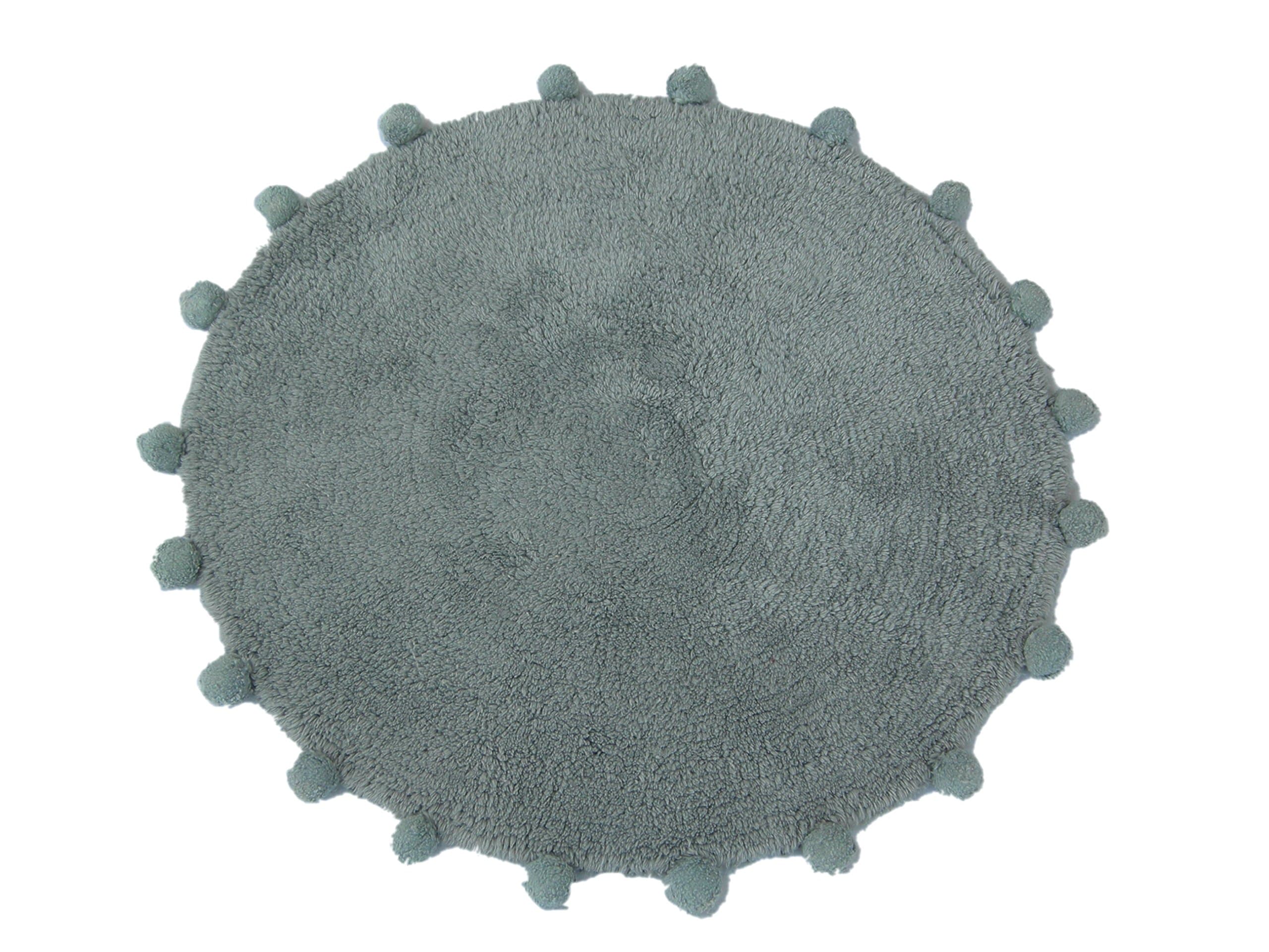 IAE Rev. Round Bath Rug with POM POM (SILVER)