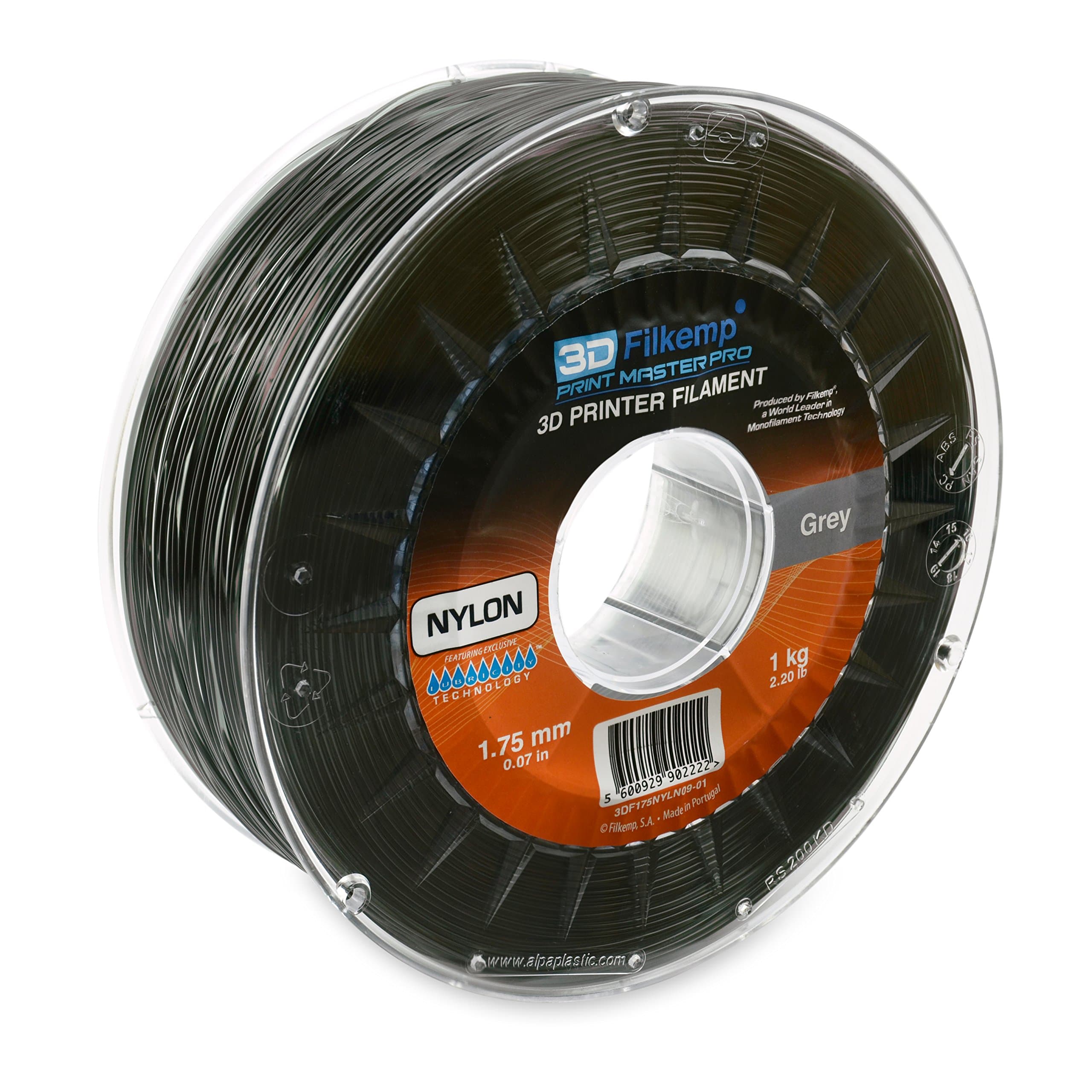 3D Filkemp Print Master Pro 3DF175NYLN09-01 Nylon 3D Printer Filament, Spool, 1.75 mm Diameter, Grey