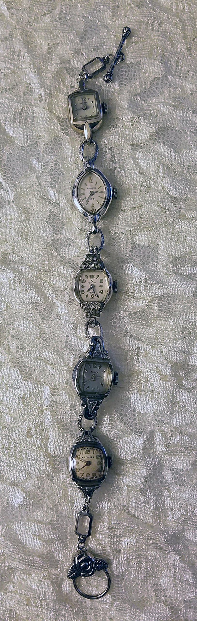 Vintage Watches Bracelet Silvertone