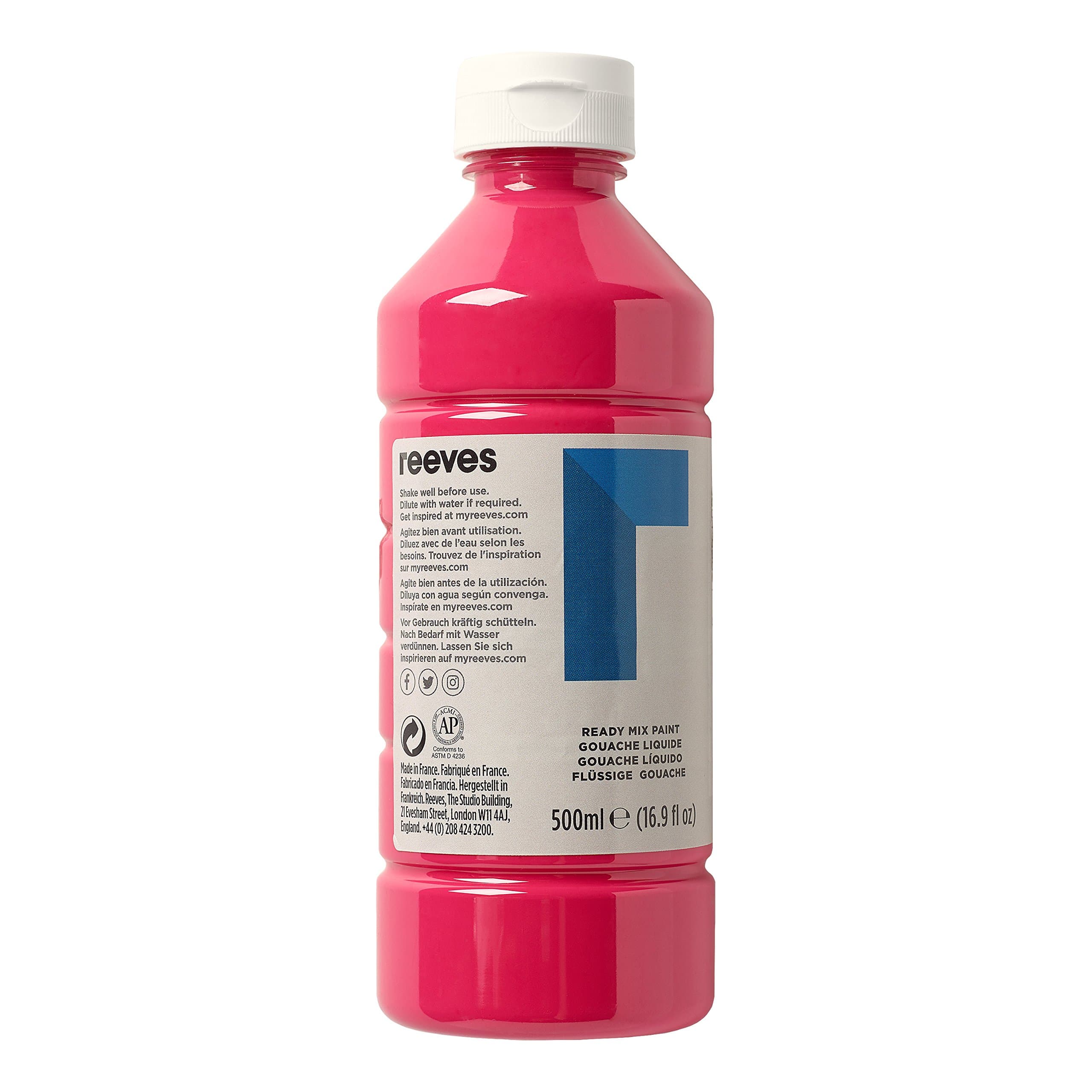 Reeves Ready Mix Paint-500 ml, Cerise, 500 ml