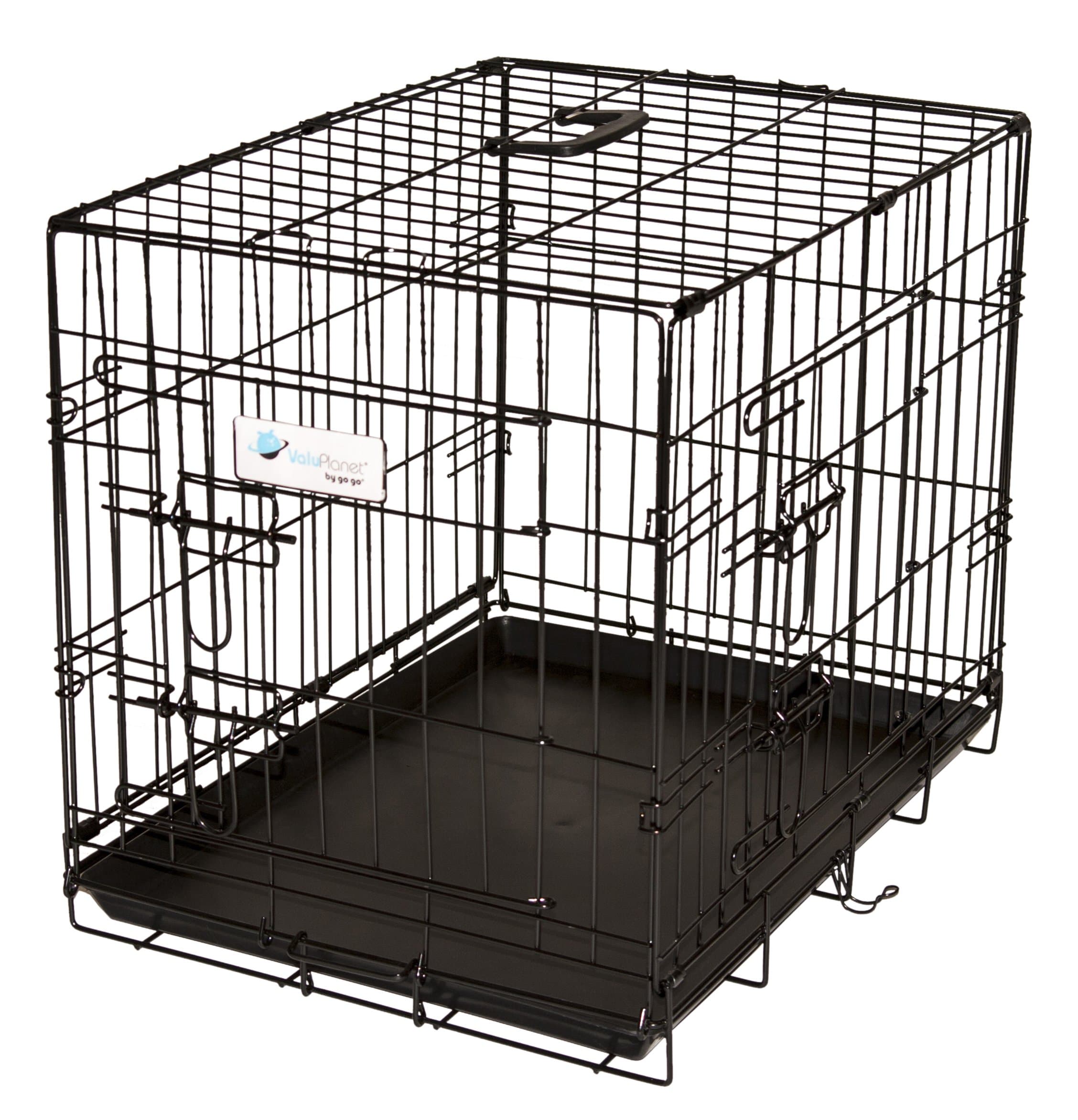 ValuPlanet Epoxy 2-Door Dog Crate, Black