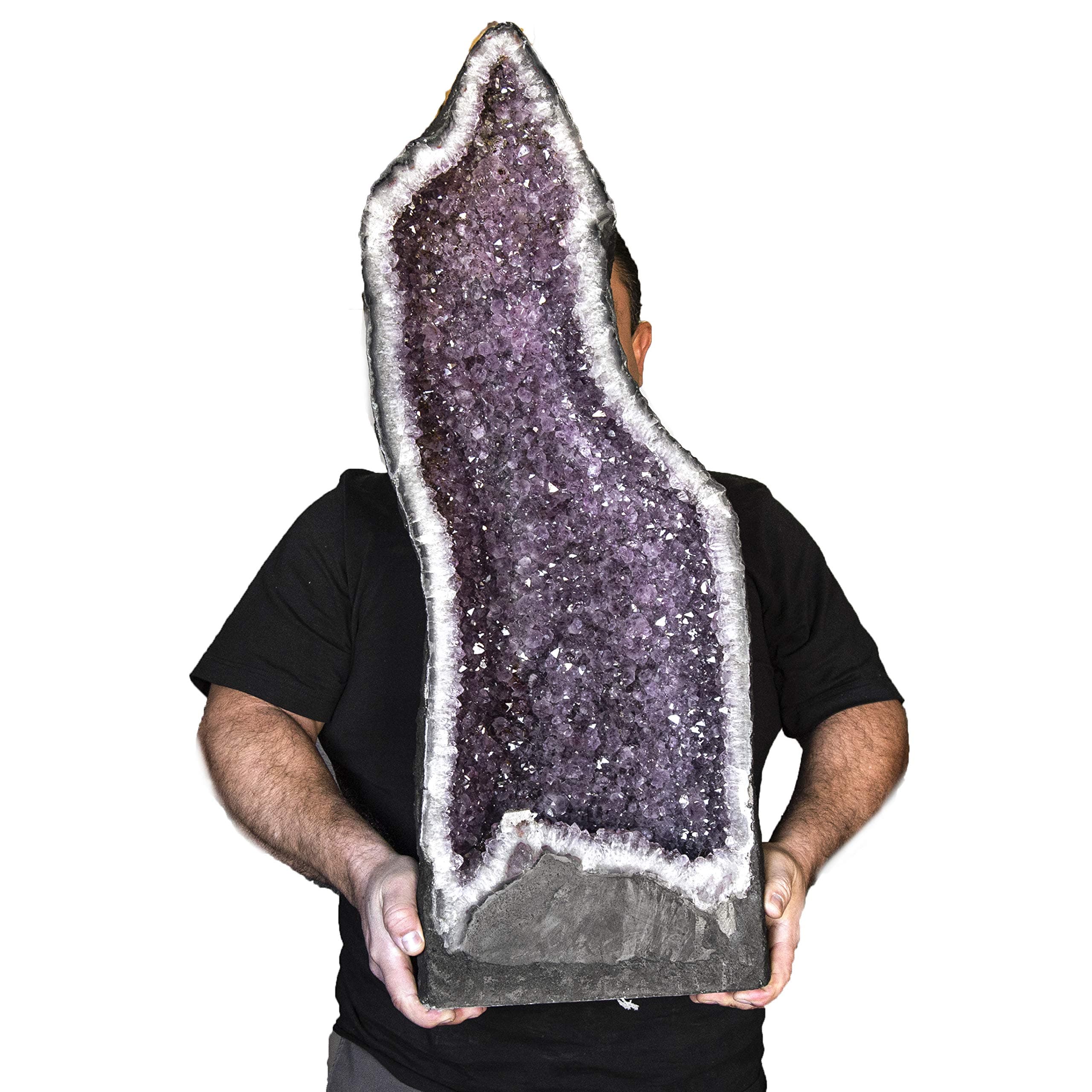 Beverly Oaks AAA Grade Large Amethyst Geode - Amethyst Crystal Cathedral Geode - Raw Amethyst Stone Geode - 76.91 lb Amazing Amethyst Cluster (AC-86)