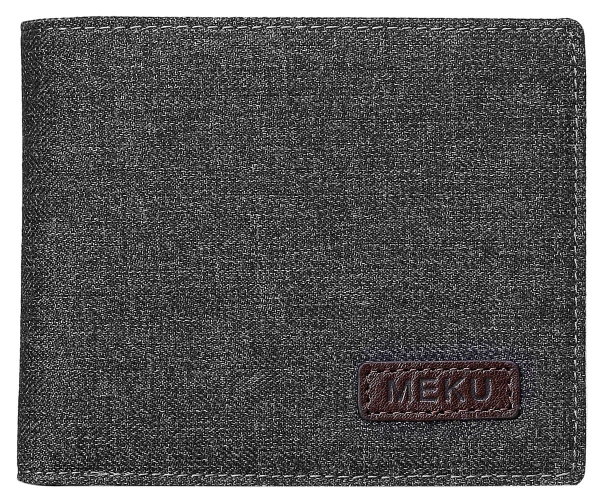MEKU Men Boy Minimalist Slim Wallet - RFID Blocking Slim Bifolod Wallets with Zipper Coin Pocket