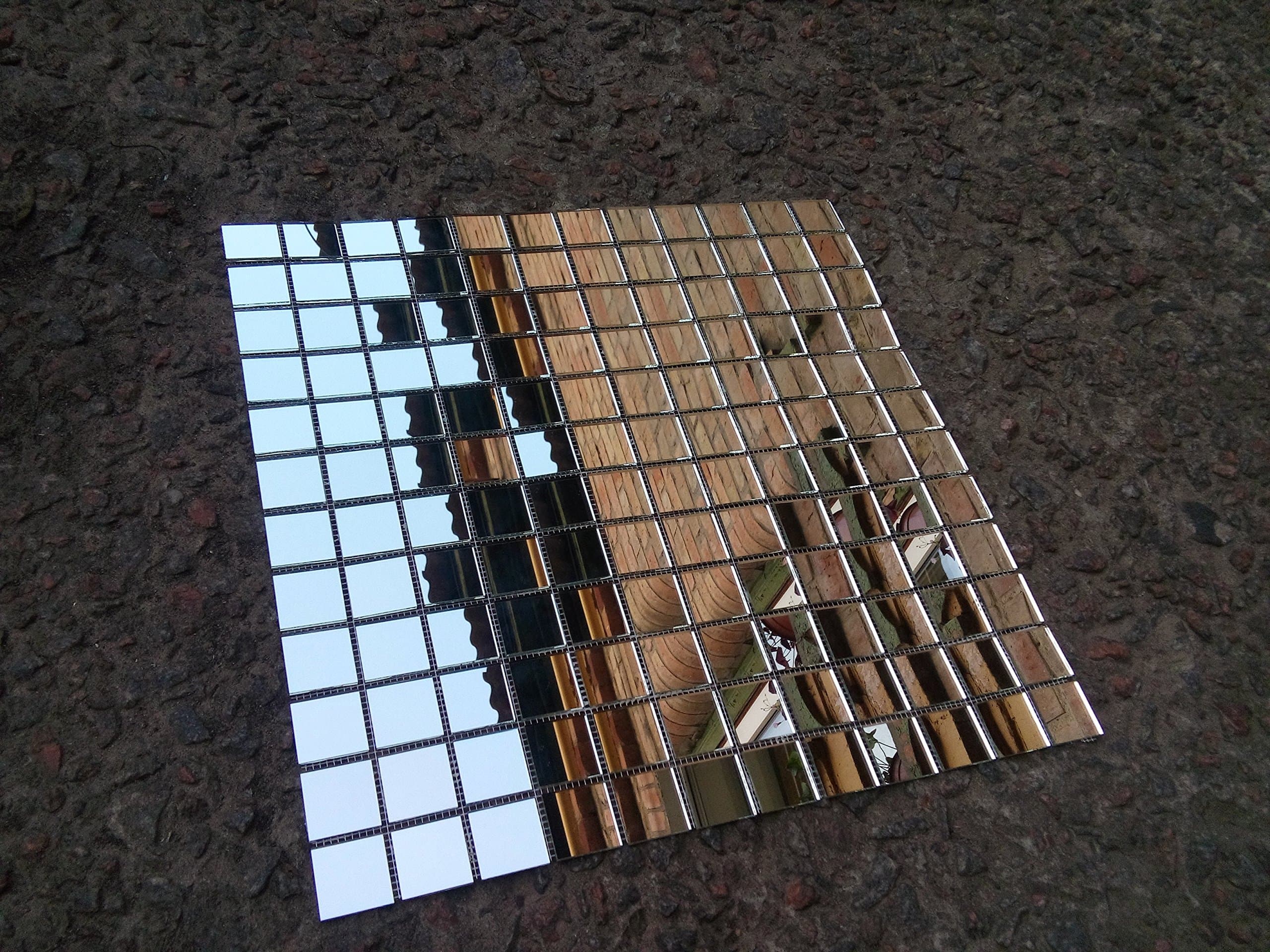 Aleksander Hreben 20 Silver Sheets of Kitchen backsplash Mirror Mosaic Tiles 13" x 13"