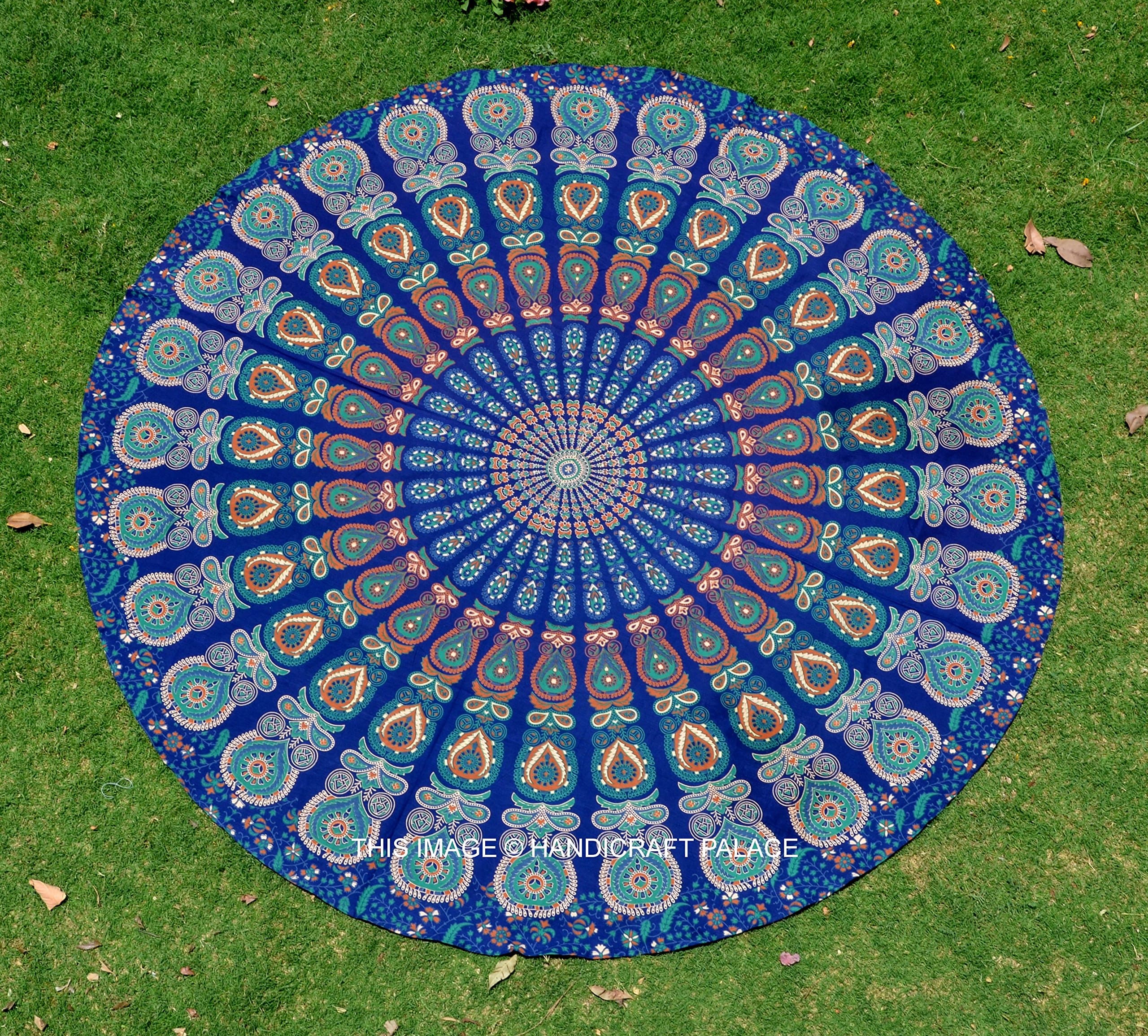 Mandala Roundie Round Beach Throw Blue Beach Round
