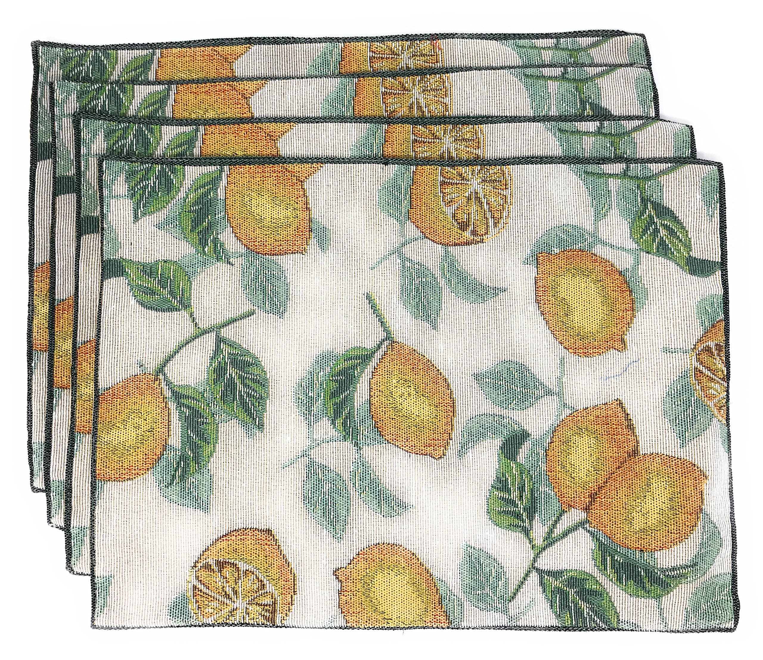 Windham Home Spring Tapestry Placemats, Set of 4 (Lemons)