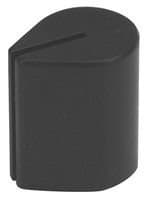 Knob, Round Shaft, 6.35 mm, Nylon (Polyamide), Pointer Bar Skirted, 18.03 mm