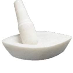 Hand Made Durable White Marble Imam Dasta, Mortar and Pestle Set, Ohkli Musal, Kharal for Kitchen (7 inch, Pack of 1)